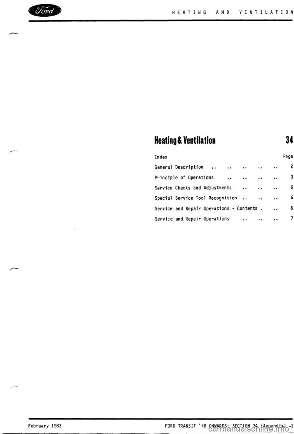 FORD TRANSIT 1978  Service Repair Manual 