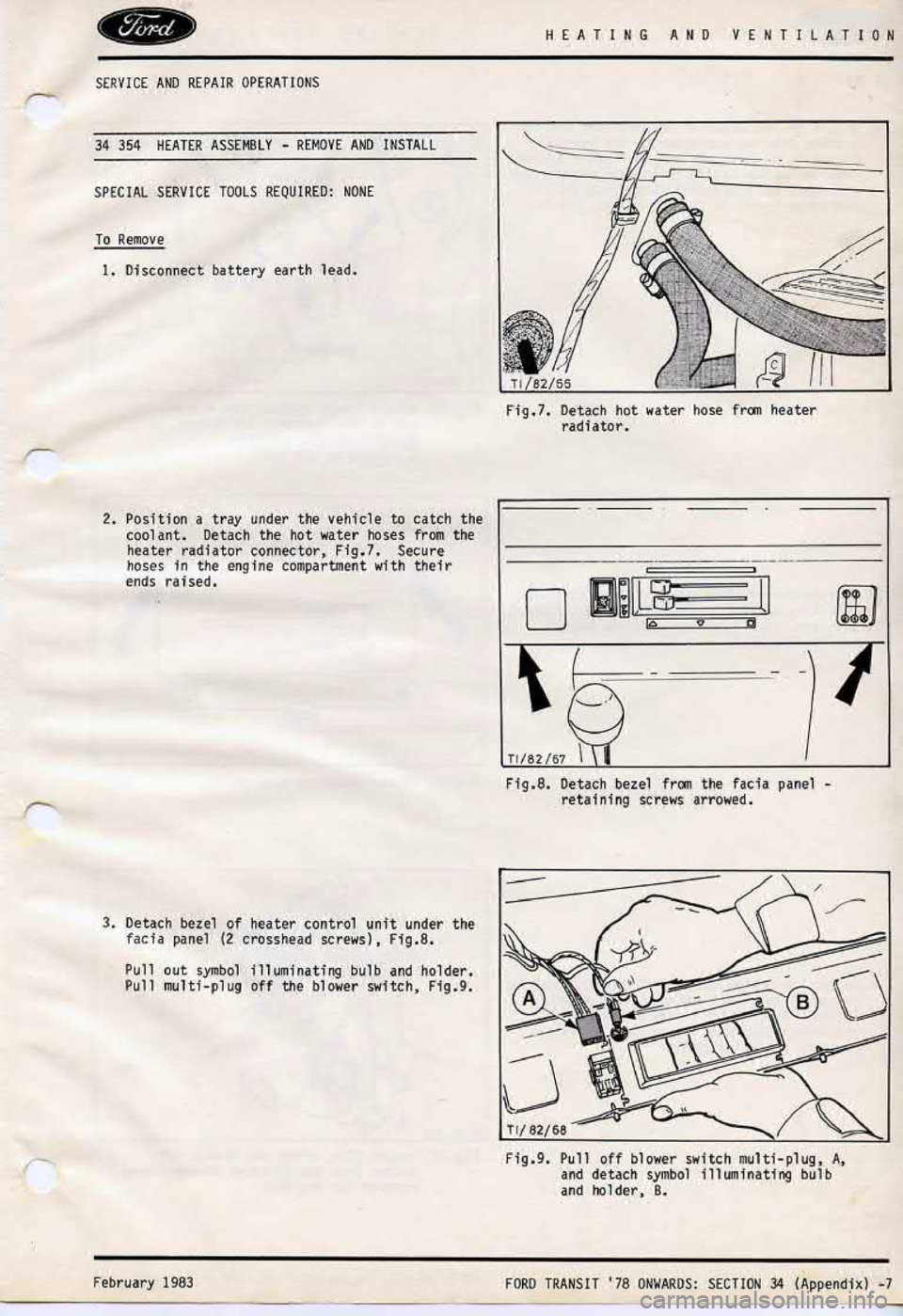 FORD TRANSIT 1978  Service Repair Manual 