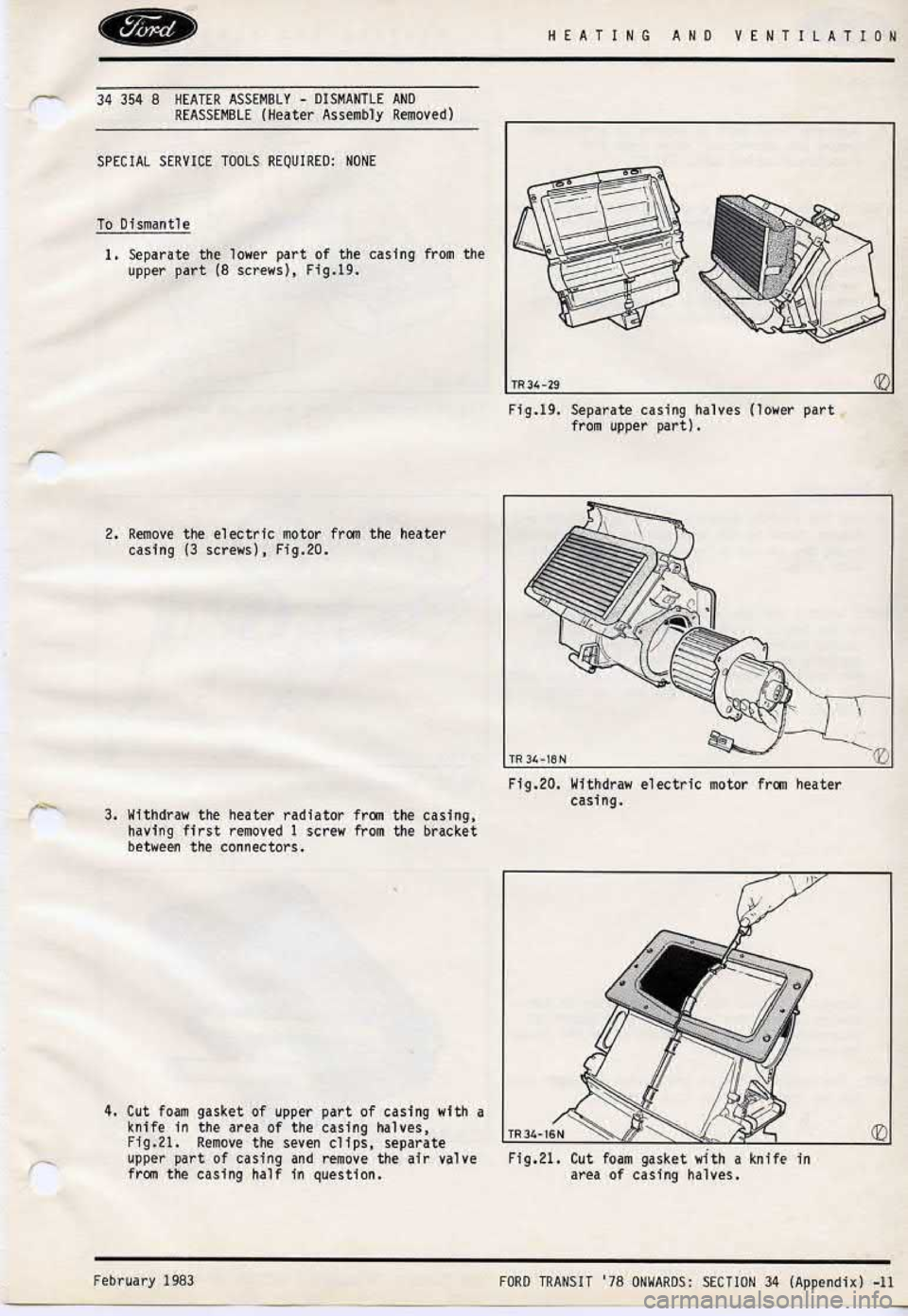 FORD TRANSIT 1978  Service Repair Manual 