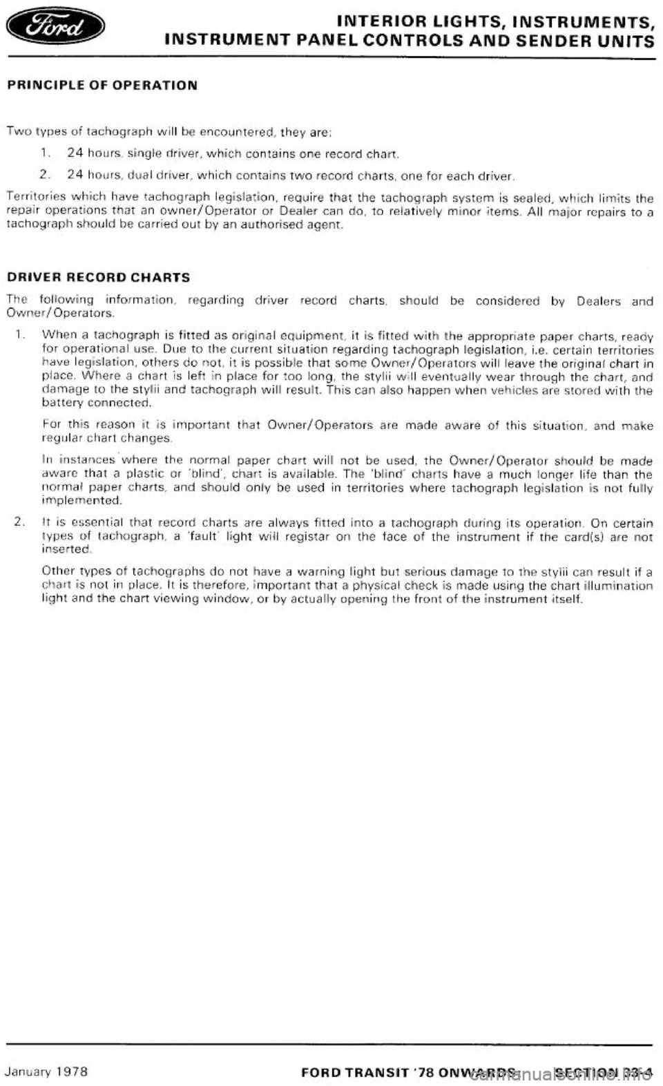 FORD TRANSIT 1978  Service Repair Manual 