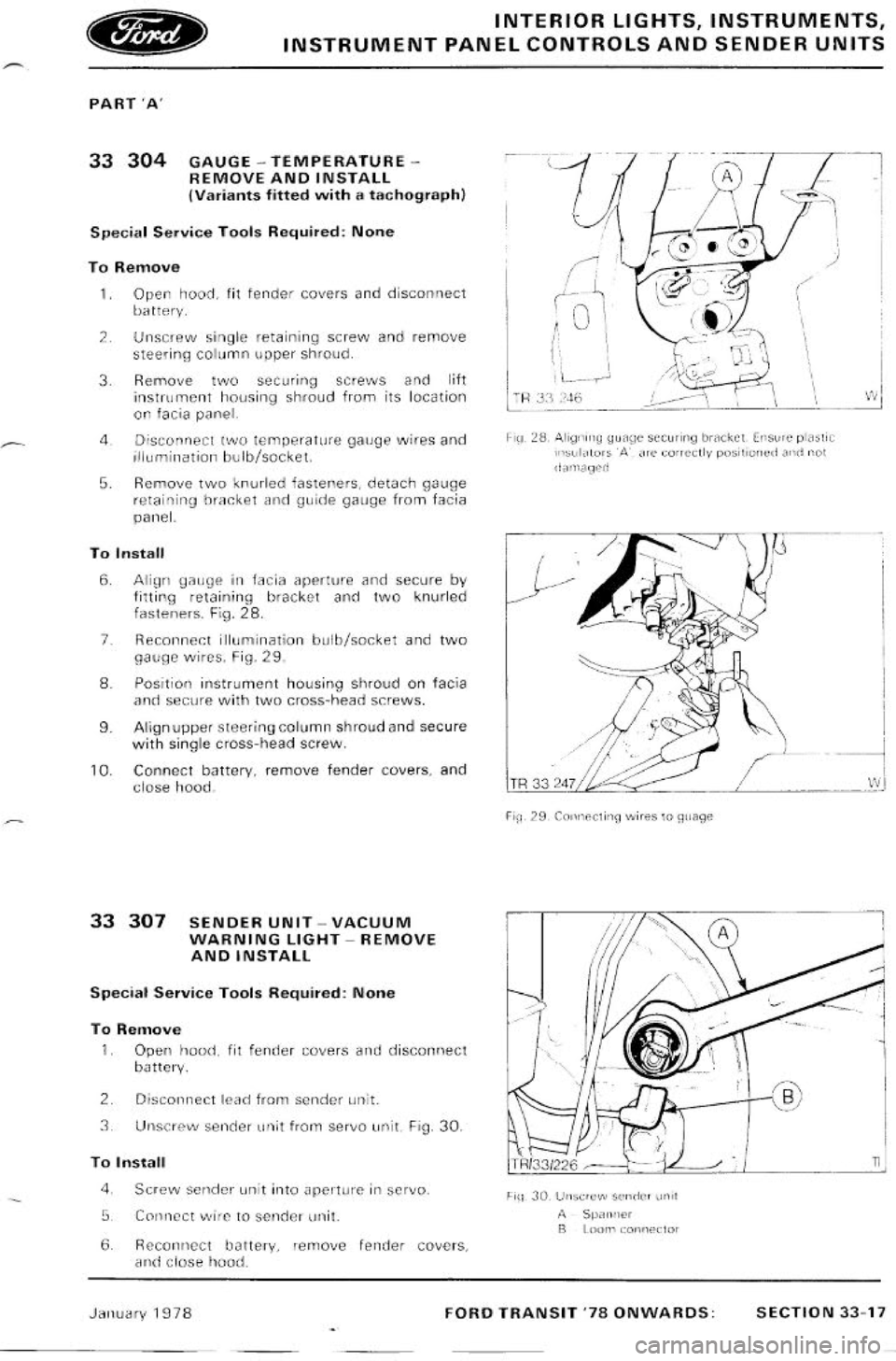 FORD TRANSIT 1978  Service Repair Manual 
