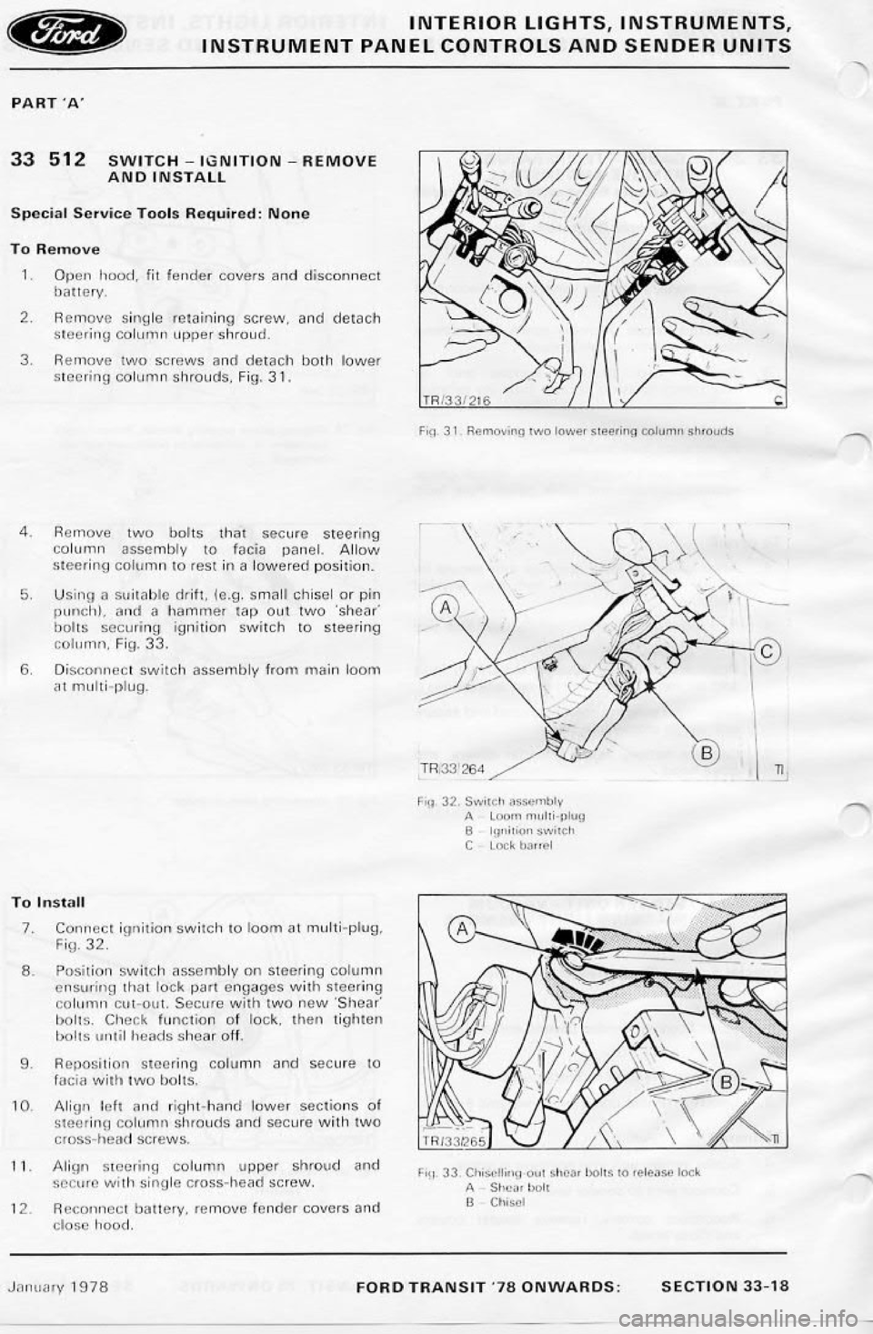 FORD TRANSIT 1978  Service Repair Manual 
