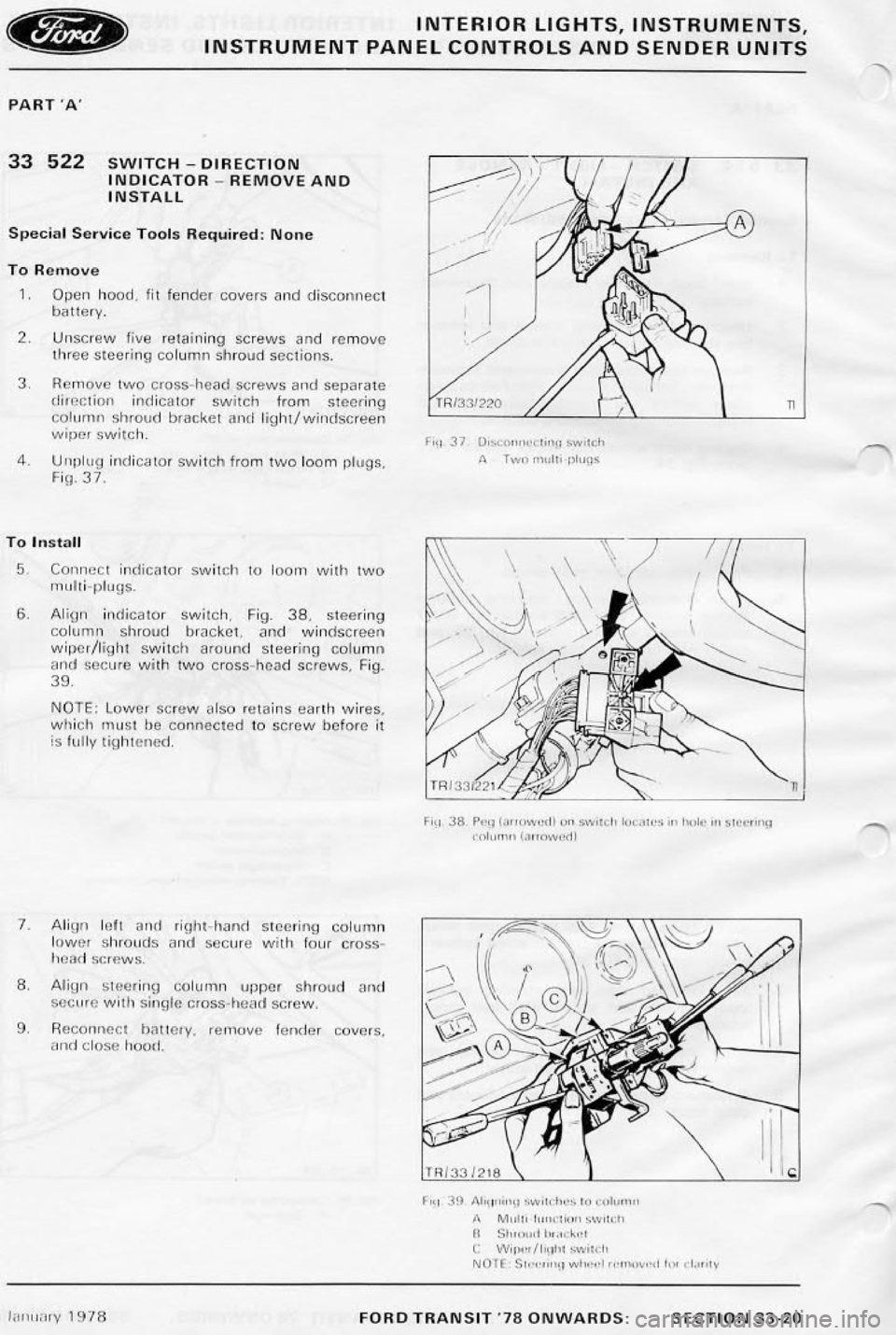 FORD TRANSIT 1978  Service Repair Manual 