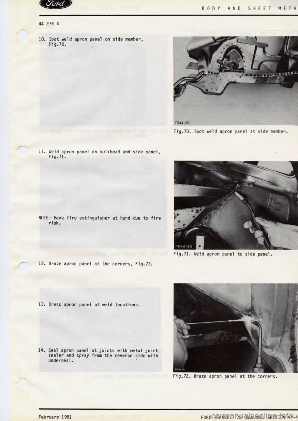 FORD TRANSIT 1978  Service Repair Manual 