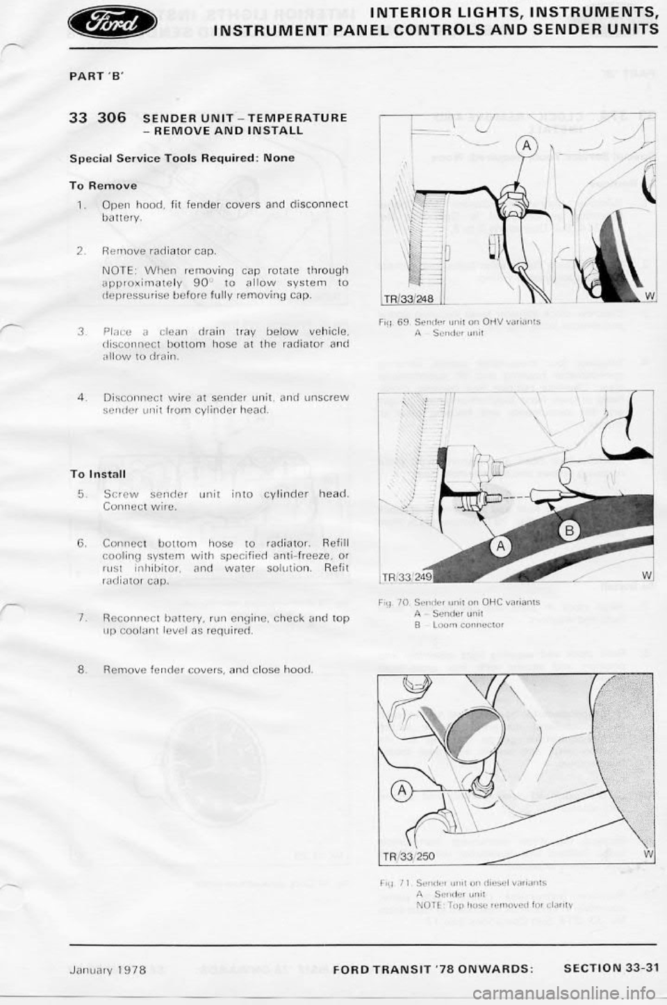 FORD TRANSIT 1978  Service Repair Manual 