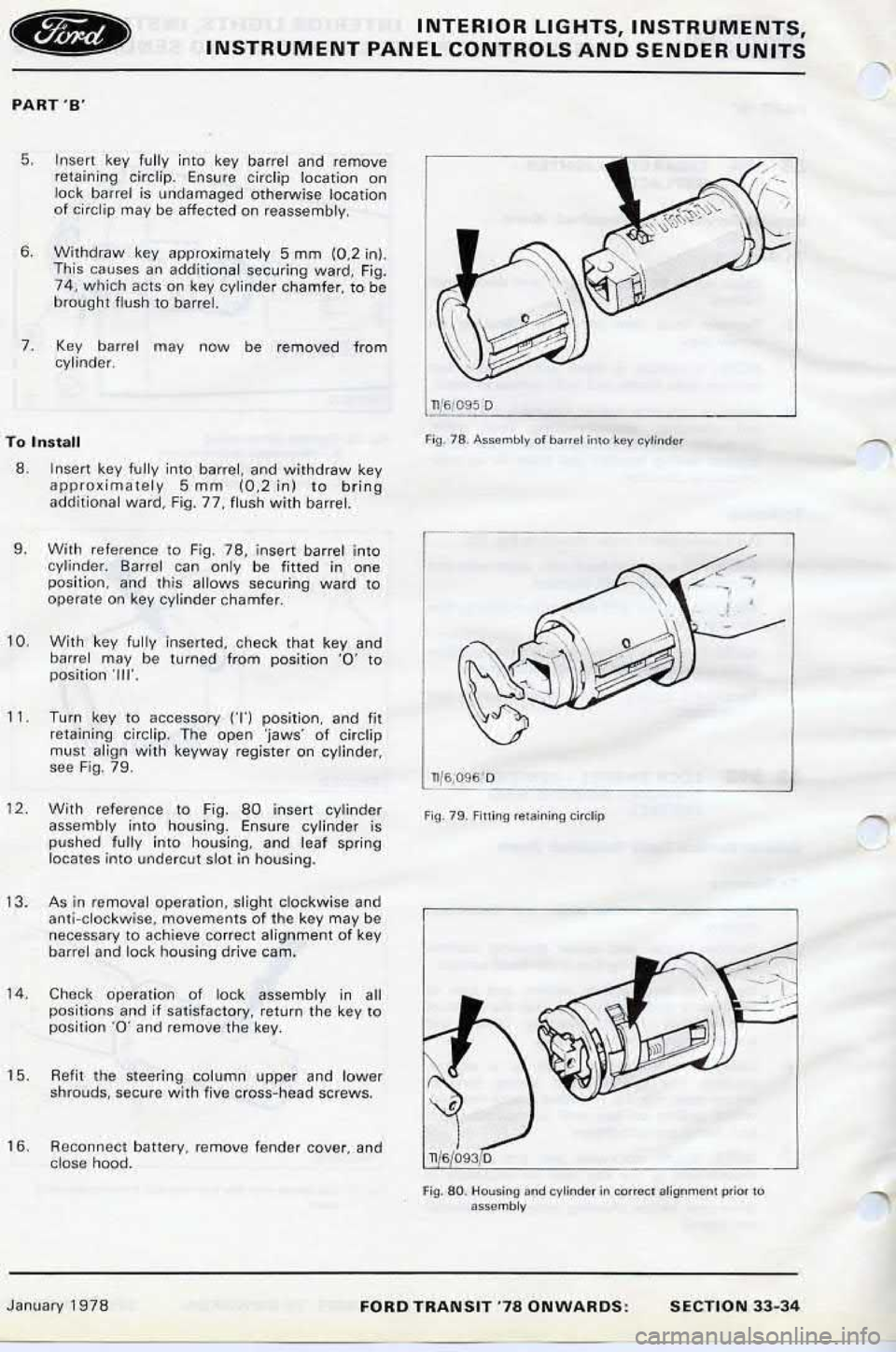 FORD TRANSIT 1978  Service Repair Manual 