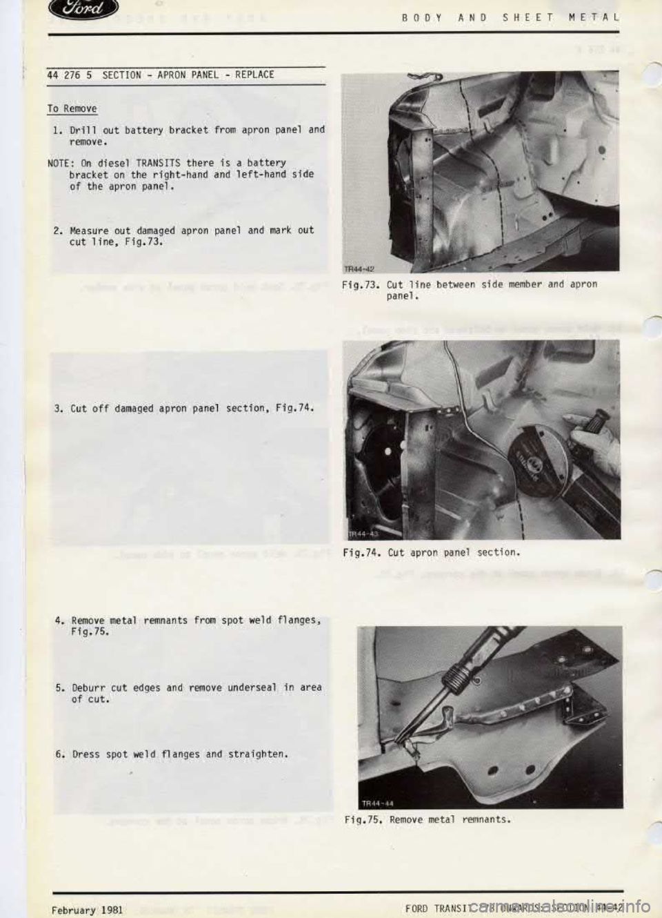 FORD TRANSIT 1978  Service Repair Manual 