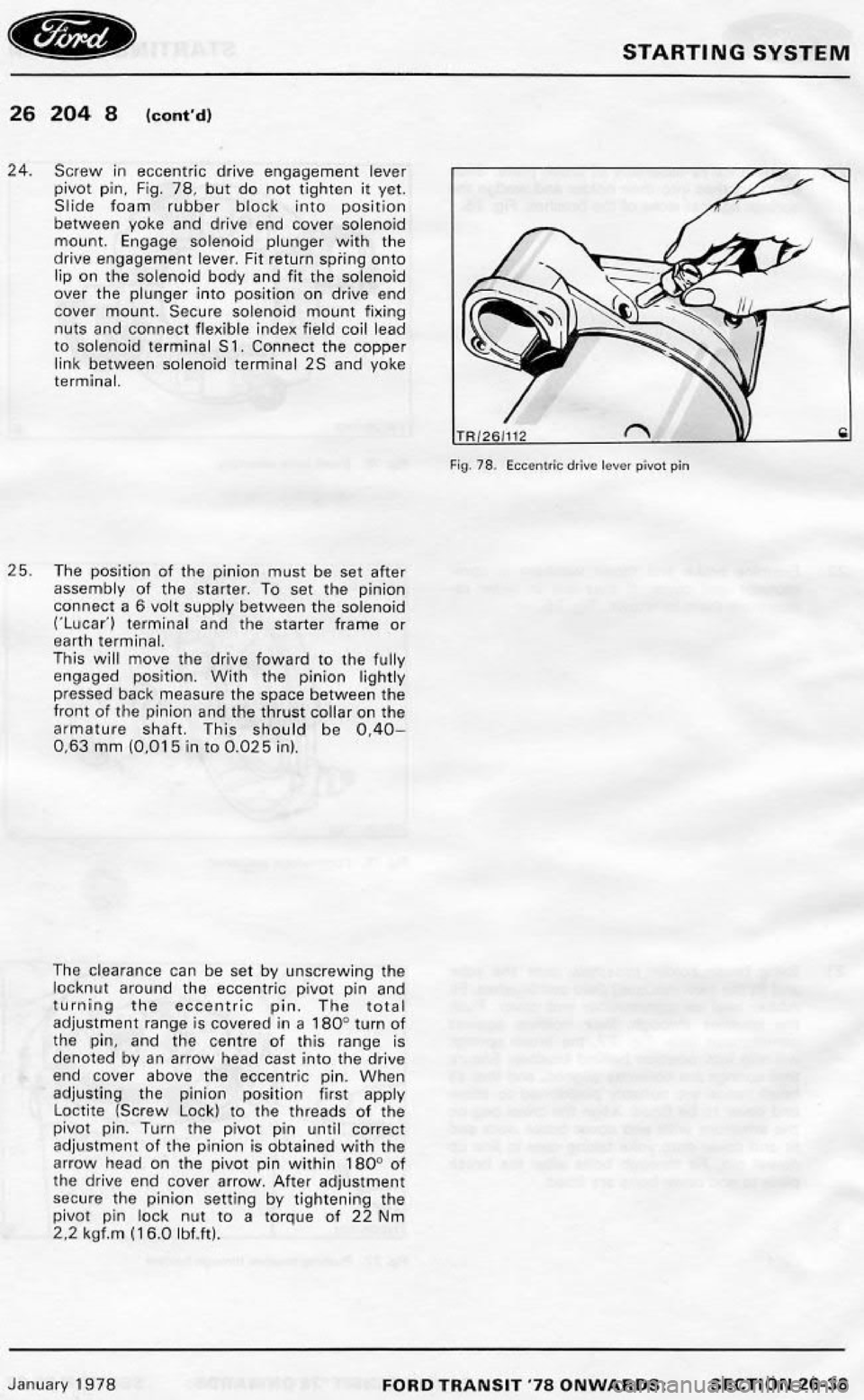 FORD TRANSIT 1978  Service Repair Manual 