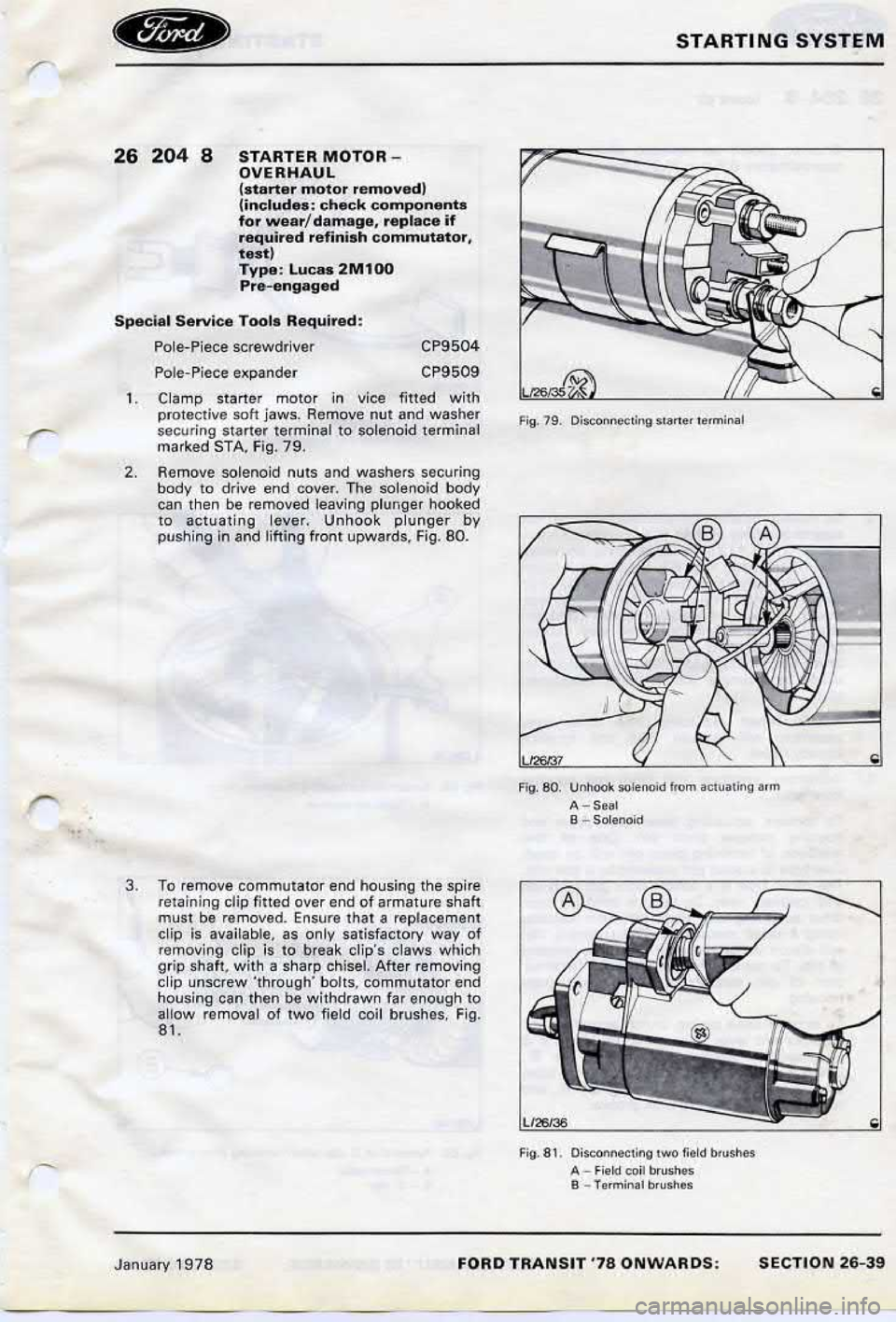 FORD TRANSIT 1978  Service Repair Manual 