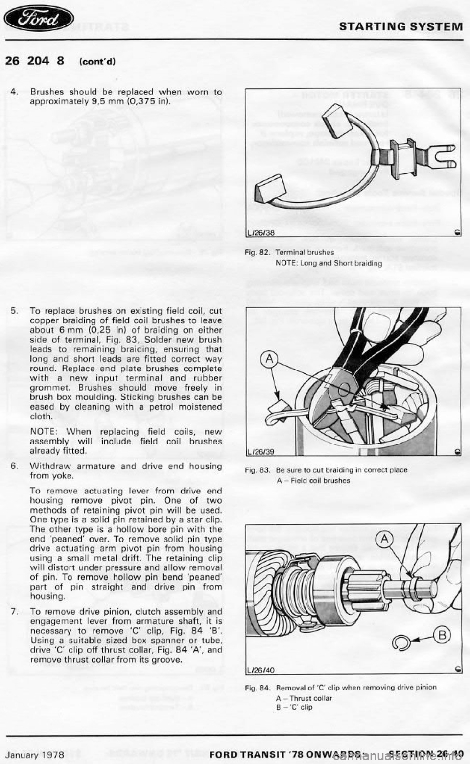 FORD TRANSIT 1978  Service Repair Manual 
