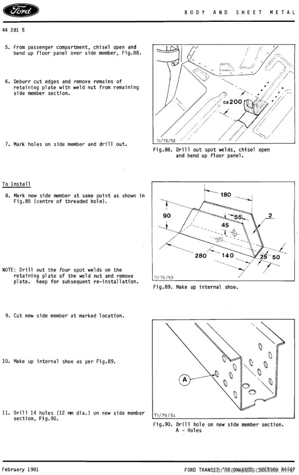 FORD TRANSIT 1978  Service Repair Manual 