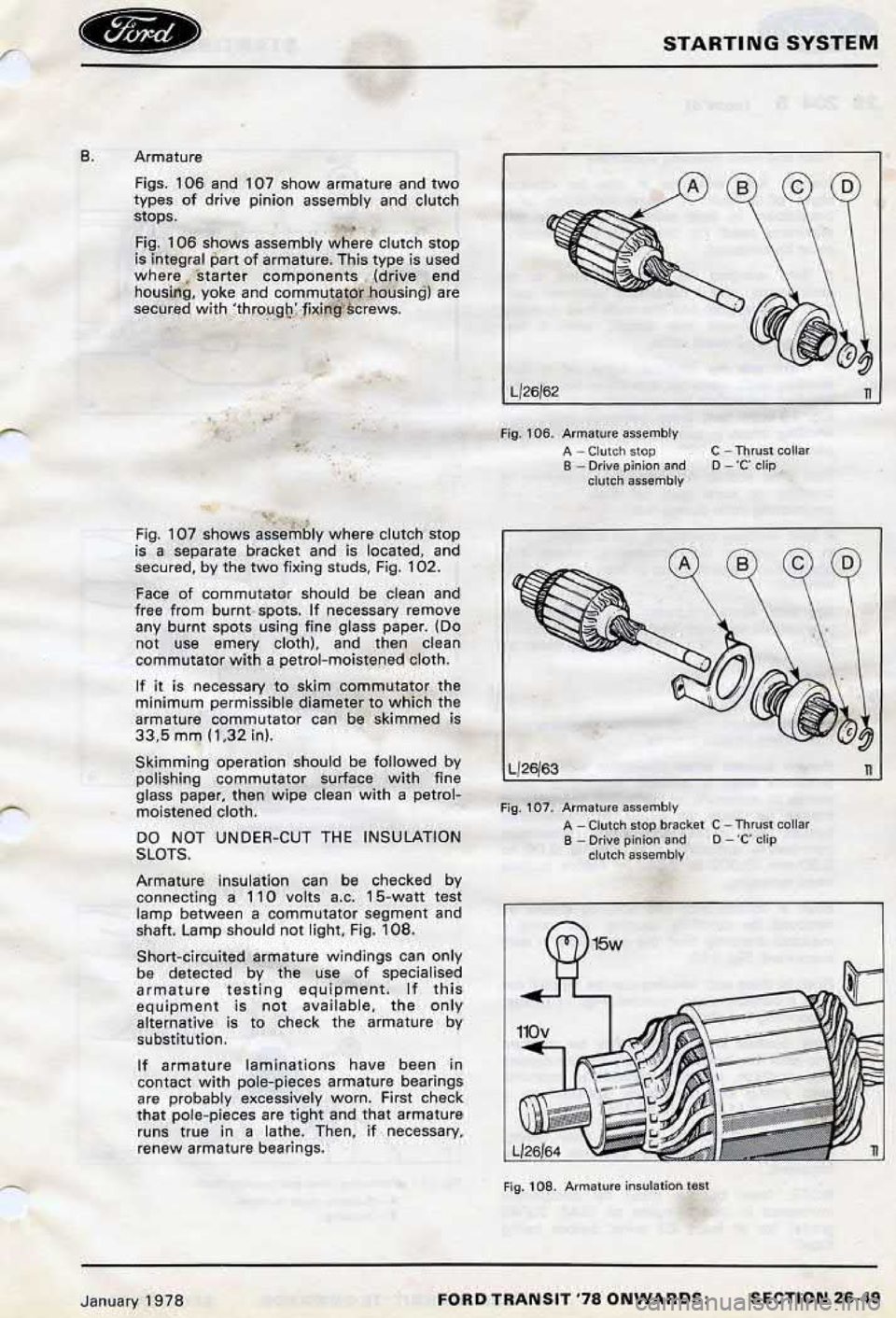 FORD TRANSIT 1978  Service Repair Manual 