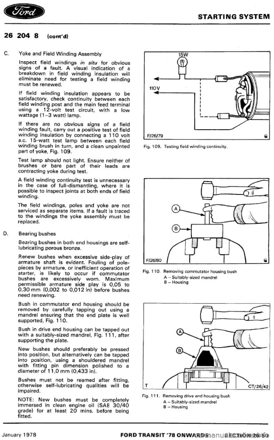 FORD TRANSIT 1978  Service Repair Manual 