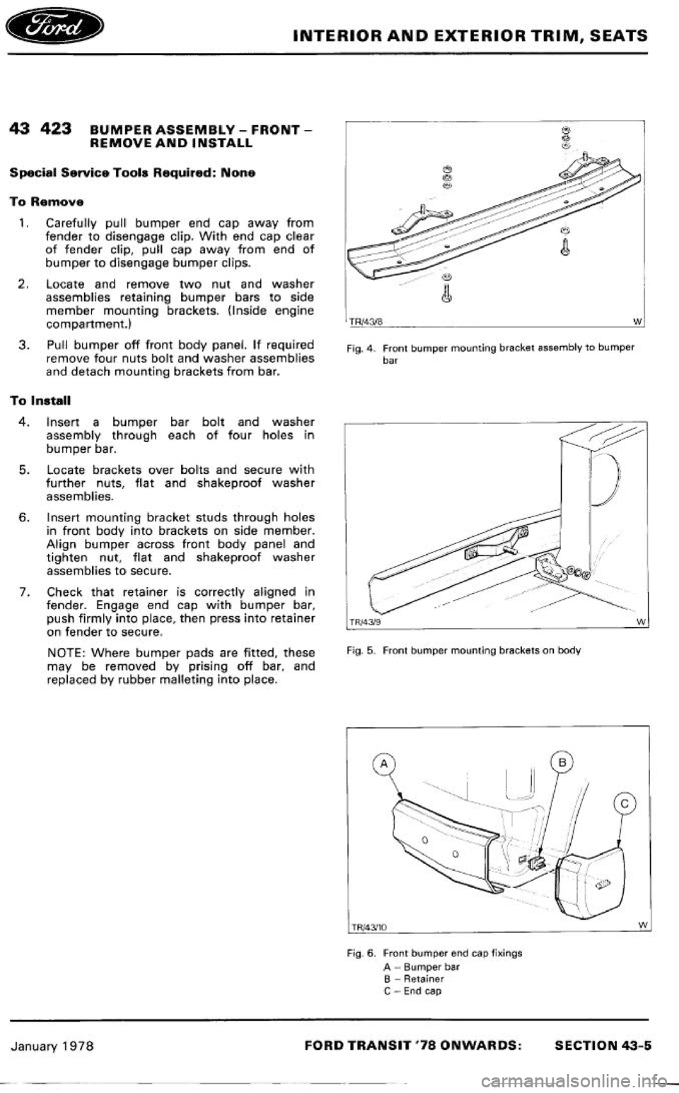 FORD TRANSIT 1978  Service Repair Manual 