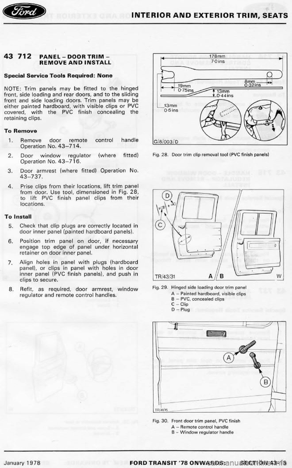 FORD TRANSIT 1978  Service Repair Manual 
