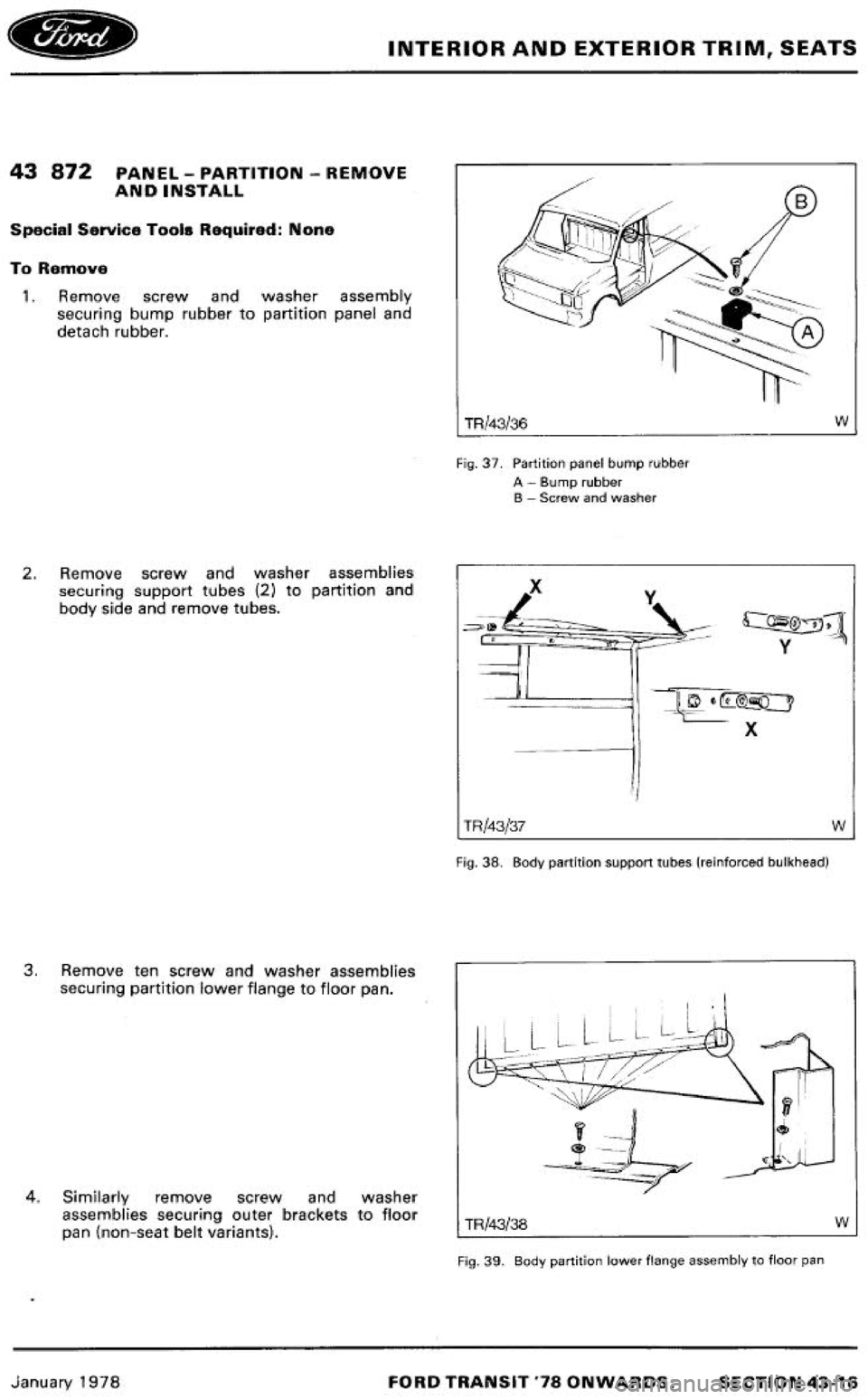 FORD TRANSIT 1978  Service Repair Manual 