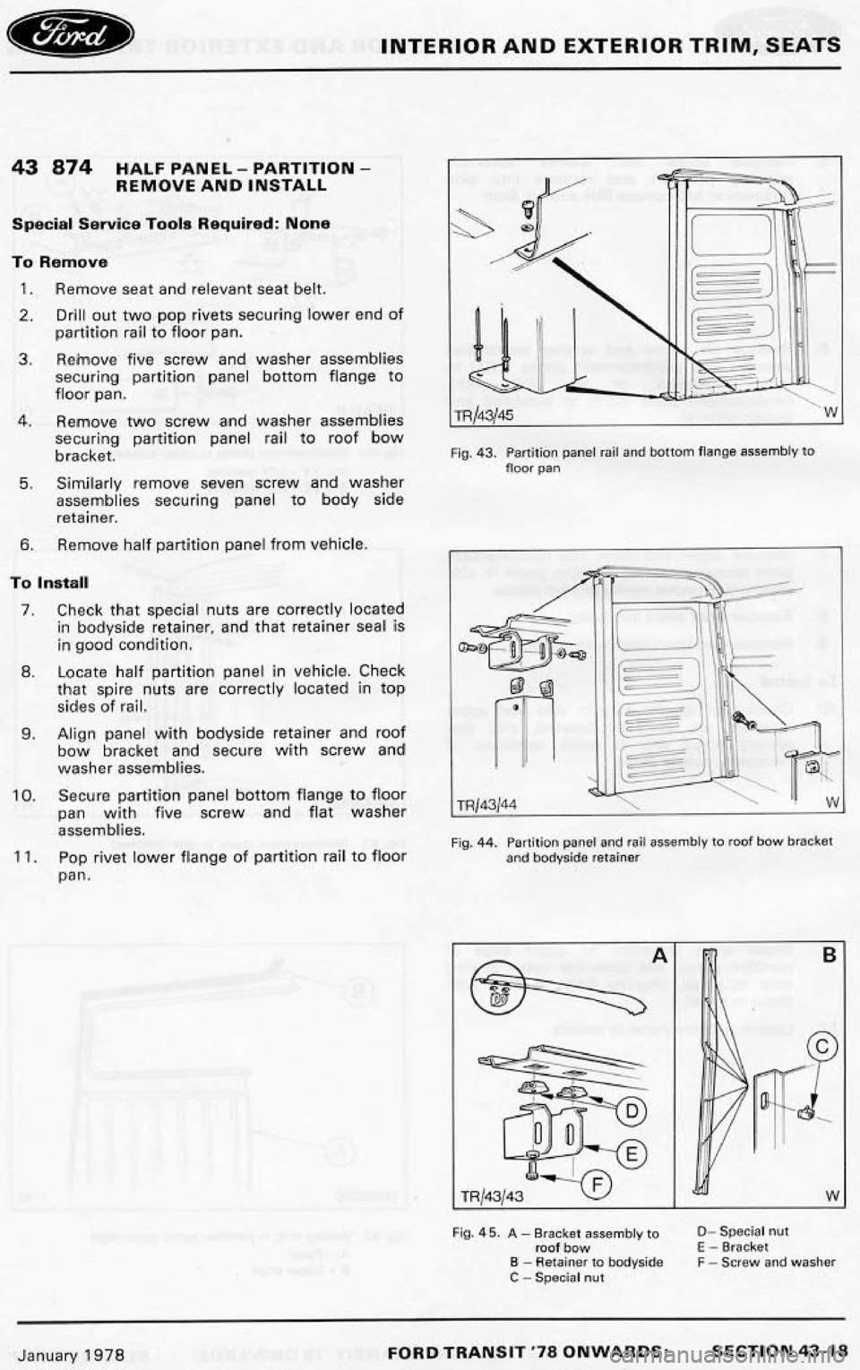 FORD TRANSIT 1978  Service Repair Manual 