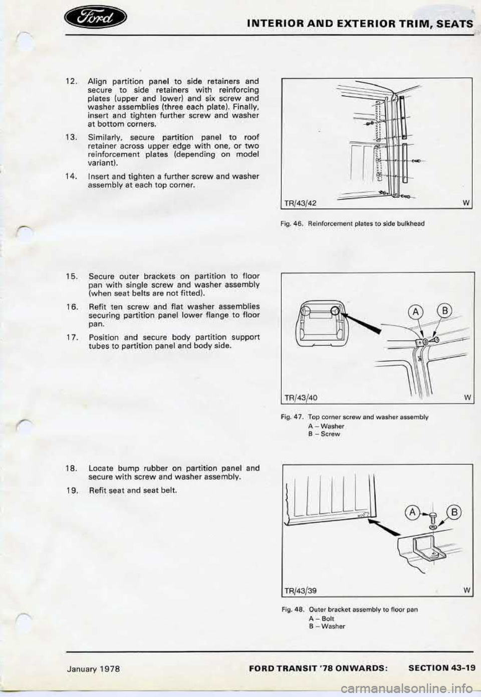 FORD TRANSIT 1978  Service Repair Manual 