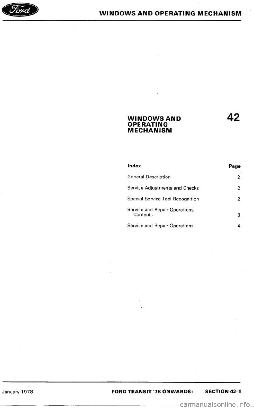 FORD TRANSIT 1978  Service Repair Manual 