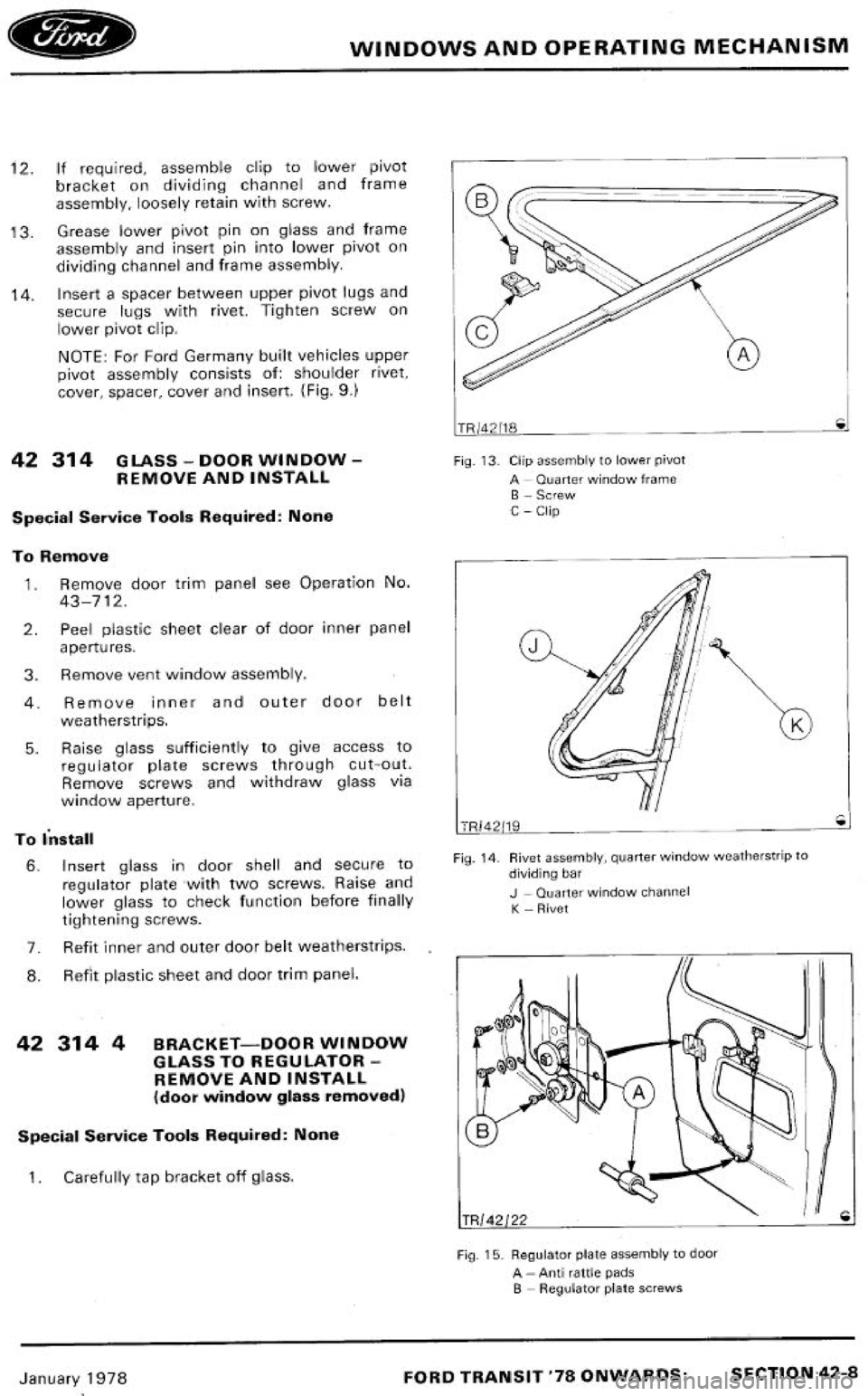 FORD TRANSIT 1978  Service Repair Manual 