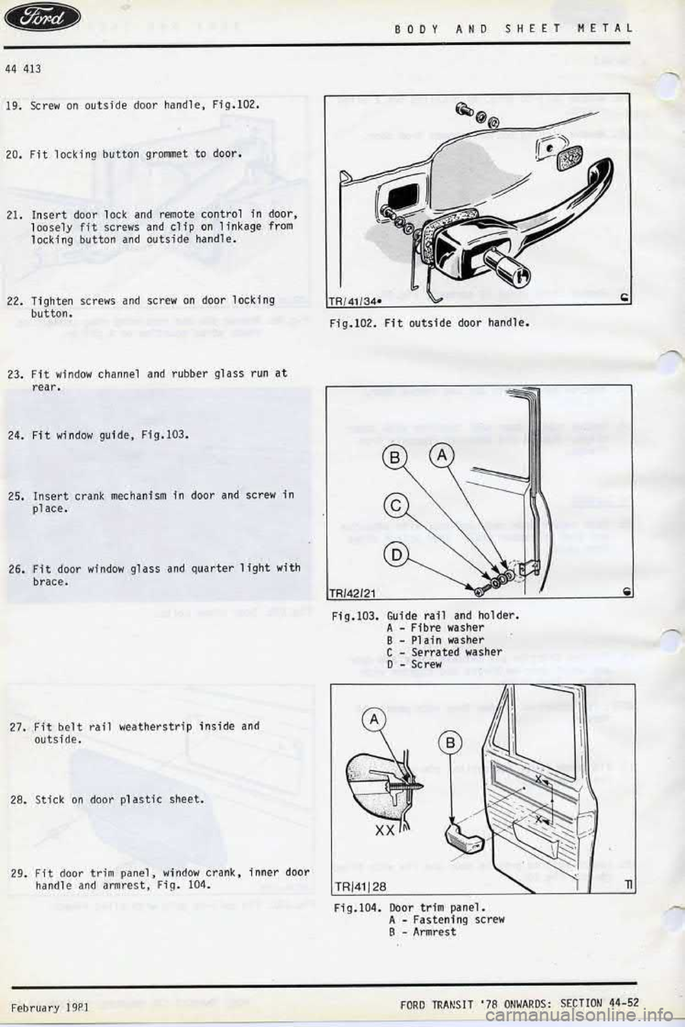 FORD TRANSIT 1978  Service Repair Manual 