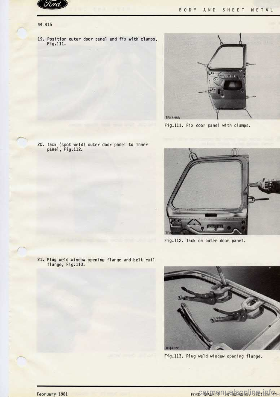 FORD TRANSIT 1978  Service Repair Manual 
