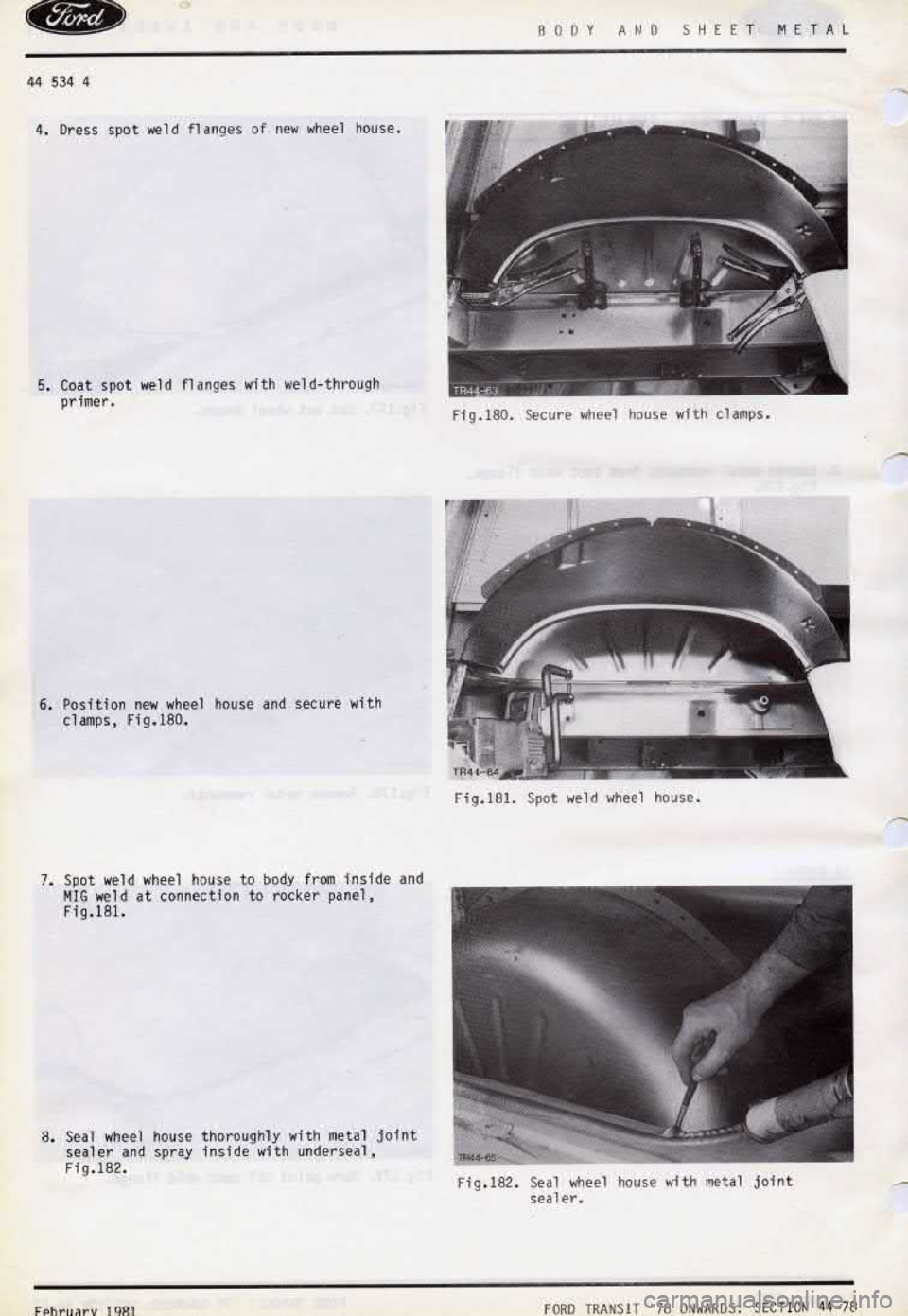 FORD TRANSIT 1978  Service Repair Manual 