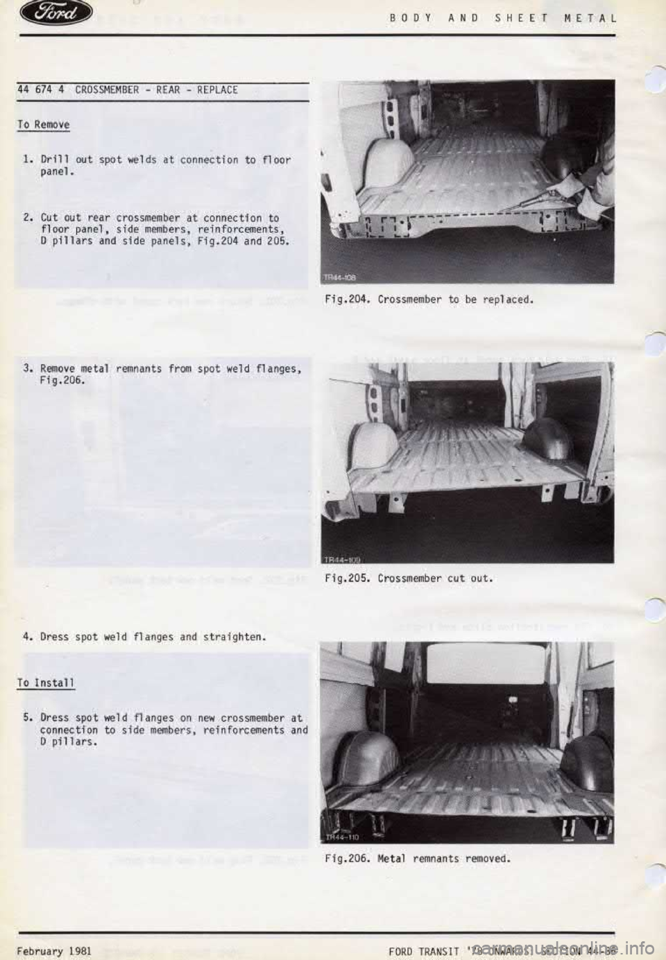 FORD TRANSIT 1978  Service Repair Manual 
