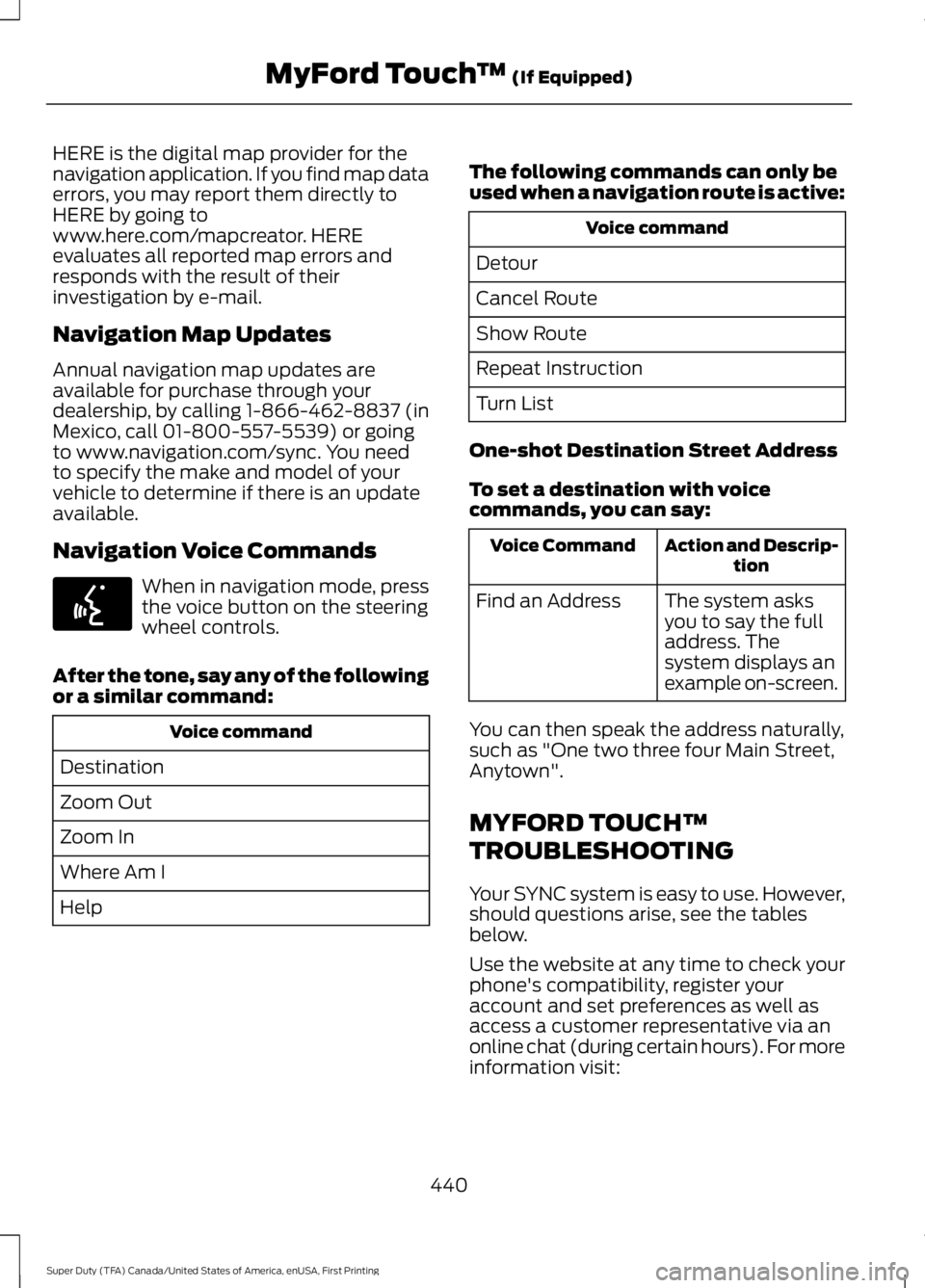 FORD F250 SUPER DUTY 2016 Owners Manual HERE is the digital map provider for thenavigation application. If you find map dataerrors, you may report them directly toHERE by going towww.here.com/mapcreator. HEREevaluates all reported map error FORD F250 SUPER DUTY 2016 Owners Manual HERE is the digital map provider for thenavigation application. If you find map dataerrors, you may report them directly toHERE by going towww.here.com/mapcreator. HEREevaluates all reported map error