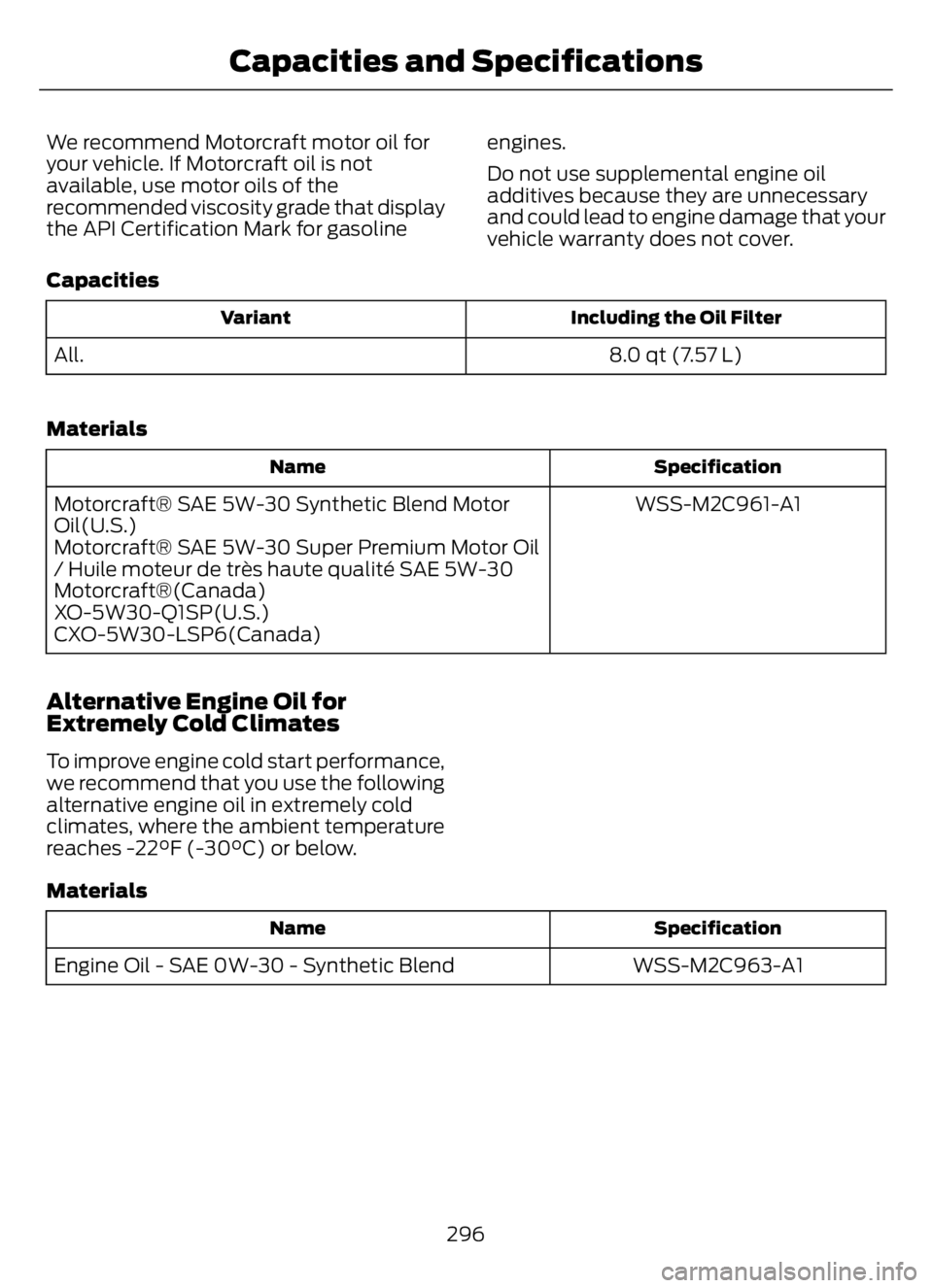 FORD F650/750 2023  Owners Manual We recommend Motorcraft motor oil for
your vehicle. If Motorcraft oil is not
available, use motor oils of the
recommended viscosity grade that display
the API Certification Mark for gasolineengines.
D