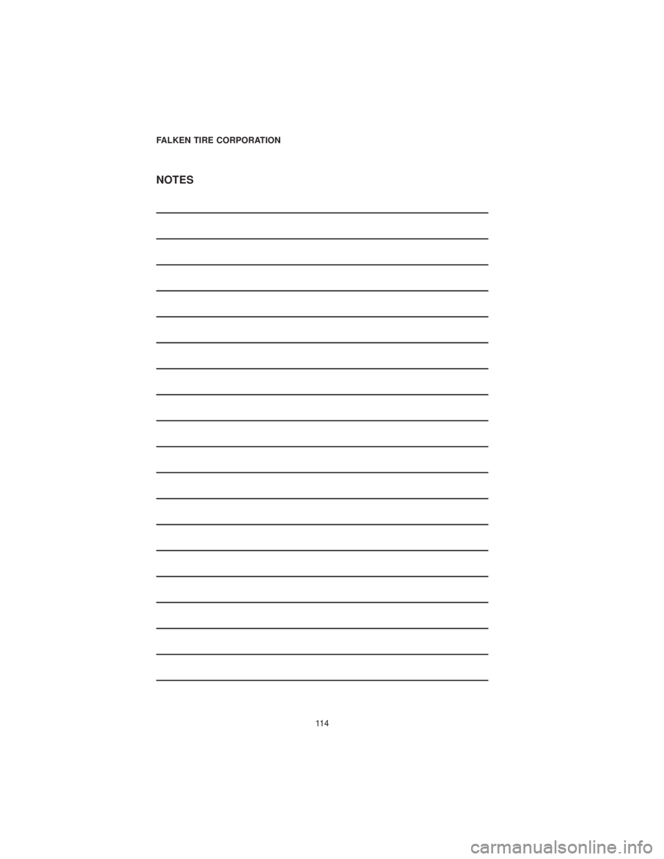 DODGE CHALLENGER SRT 2019  Vehicle Warranty NOTES
FALKEN TIRE CORPORATION11 4 