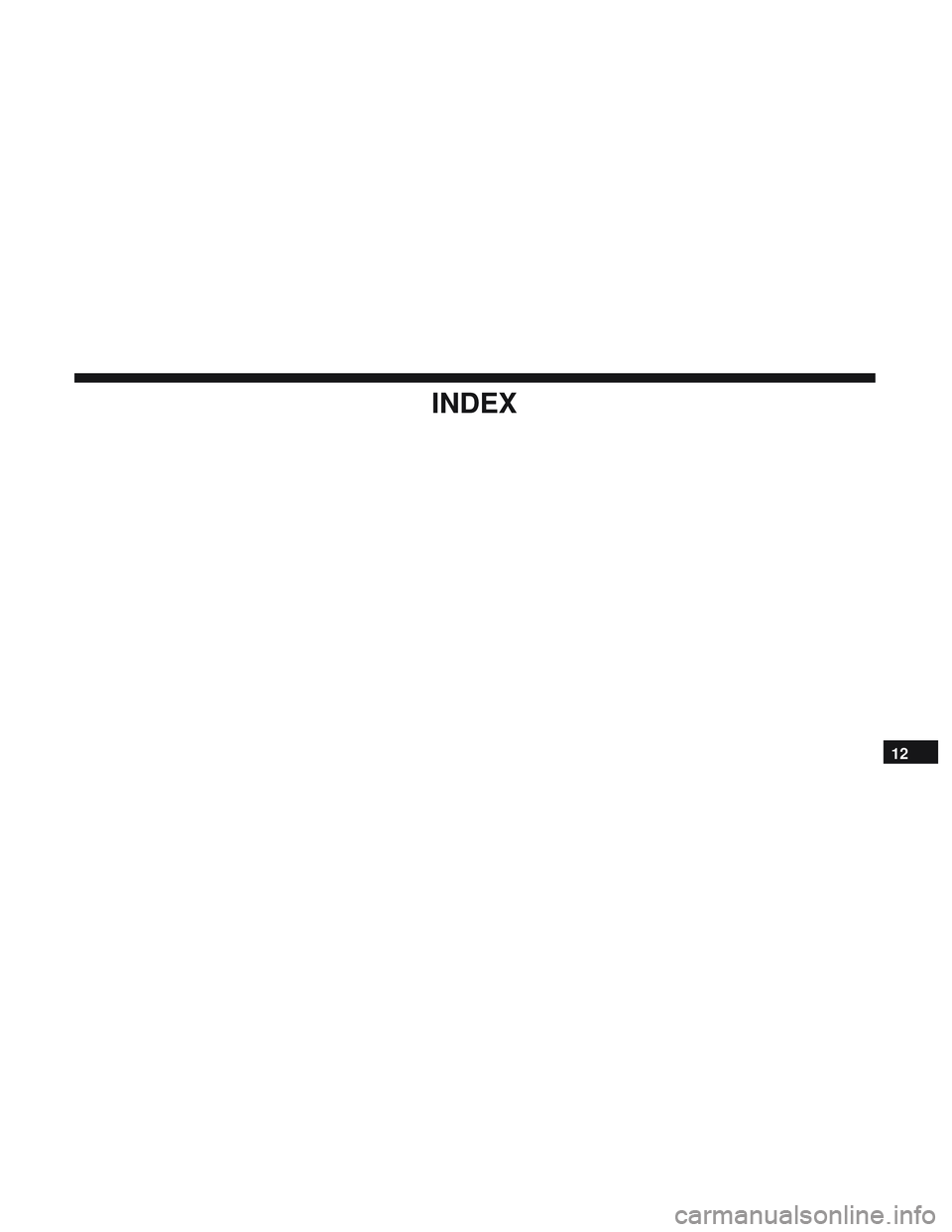 DODGE CHALLENGER 2018  Owners Manual INDEX
12 