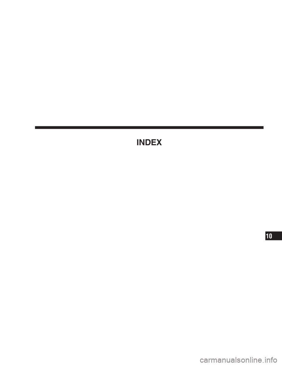 DODGE CALIBER SRT 2009 1.G Owners Manual INDEX
10 