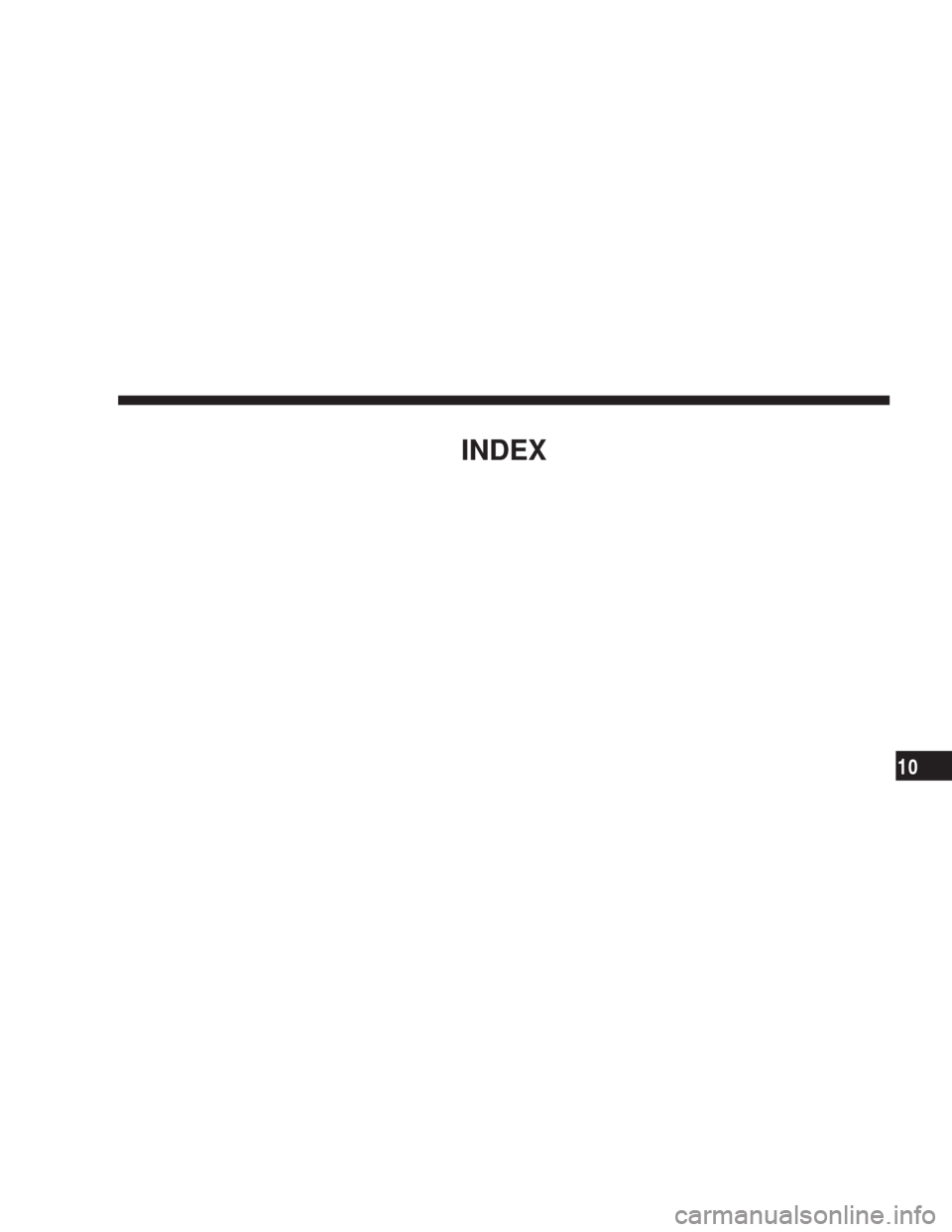 DODGE CHARGER 2007 6.G Owners Manual INDEX
10 