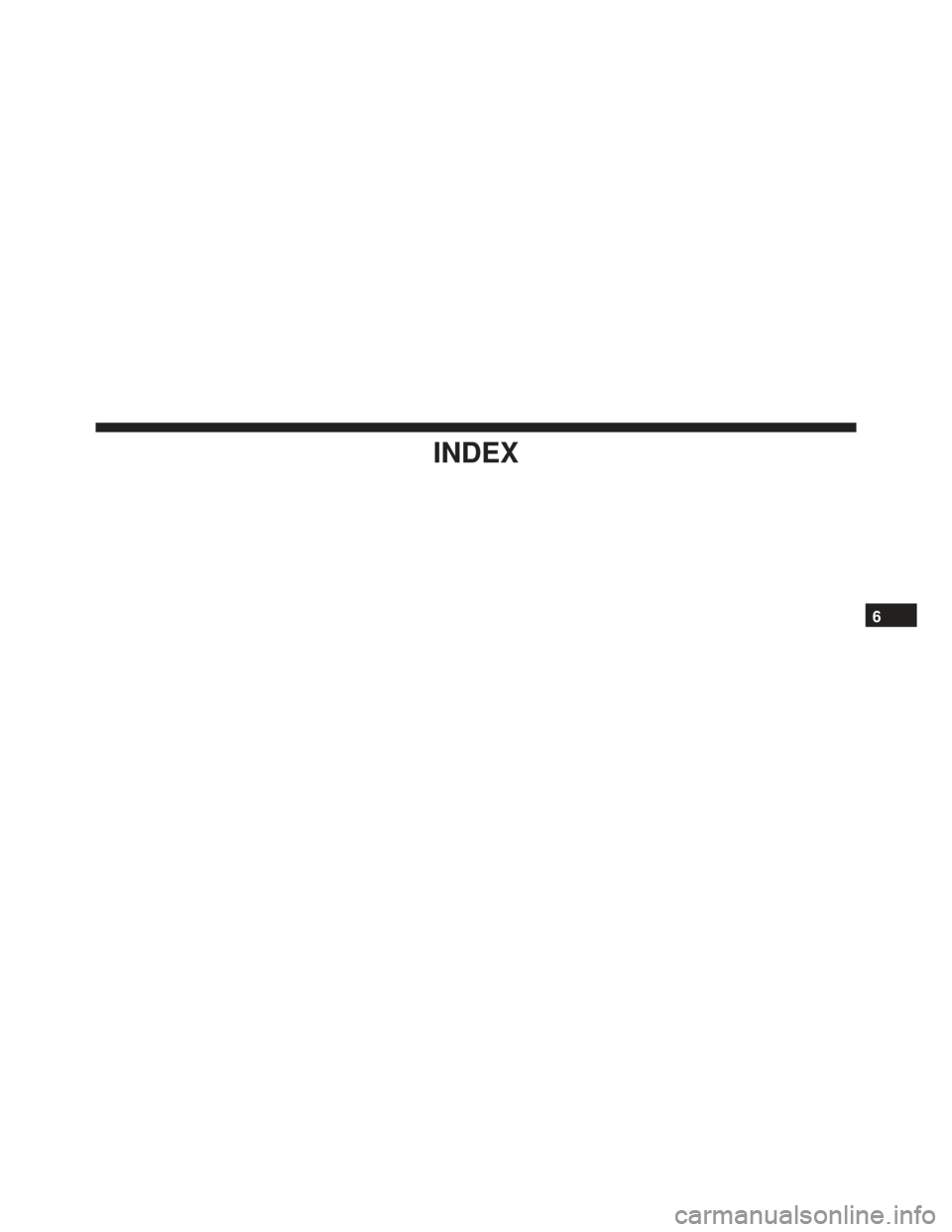 DODGE DURANGO 2016 3.G Special Service Supplement Manual INDEX
6 