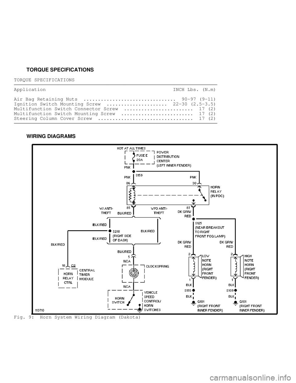 DODGE RAM 1999  Service Repair Manual          TORQUE SPECIFICATIONS
TORQUE SPECIFICATIONS���������\
���������\
���������\
���������\
���������\
���������\
���������\
����