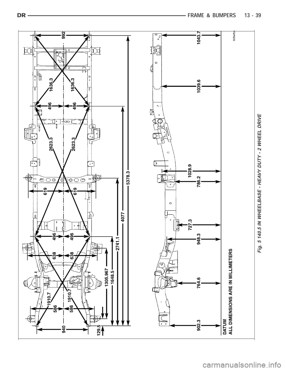 DODGE RAM SRT-10 2006  Service Repair Manual Fig. 5 140.5 IN WHEELBASE - HEAVY DUTY - 2 WHEEL DRIVE 