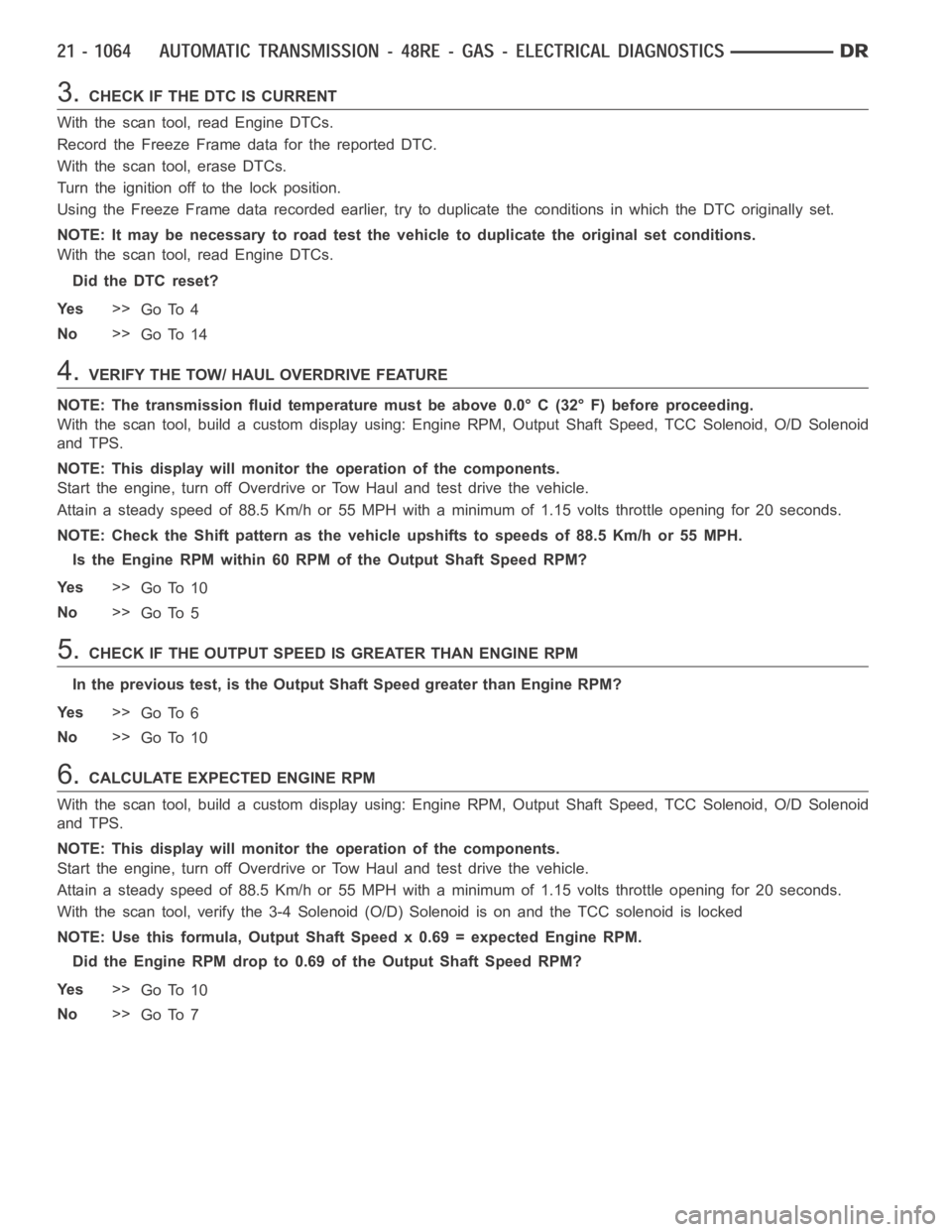 DODGE RAM SRT-10 2006 Service Repair Manual 3.CHECK IF THE DTC IS CURRENT
With the scan tool, read Engine DTCs.
Record the Freeze Frame data for the reported DTC.
With the scan tool, erase DTCs.
Turn the ignition off to the lock position.
Using DODGE RAM SRT-10 2006 Service Repair Manual 3.CHECK IF THE DTC IS CURRENT
With the scan tool, read Engine DTCs.
Record the Freeze Frame data for the reported DTC.
With the scan tool, erase DTCs.
Turn the ignition off to the lock position.
Using