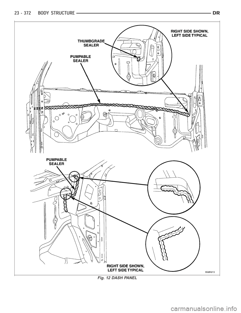 DODGE RAM SRT-10 2006  Service Repair Manual Fig. 12 DASH PANEL 
