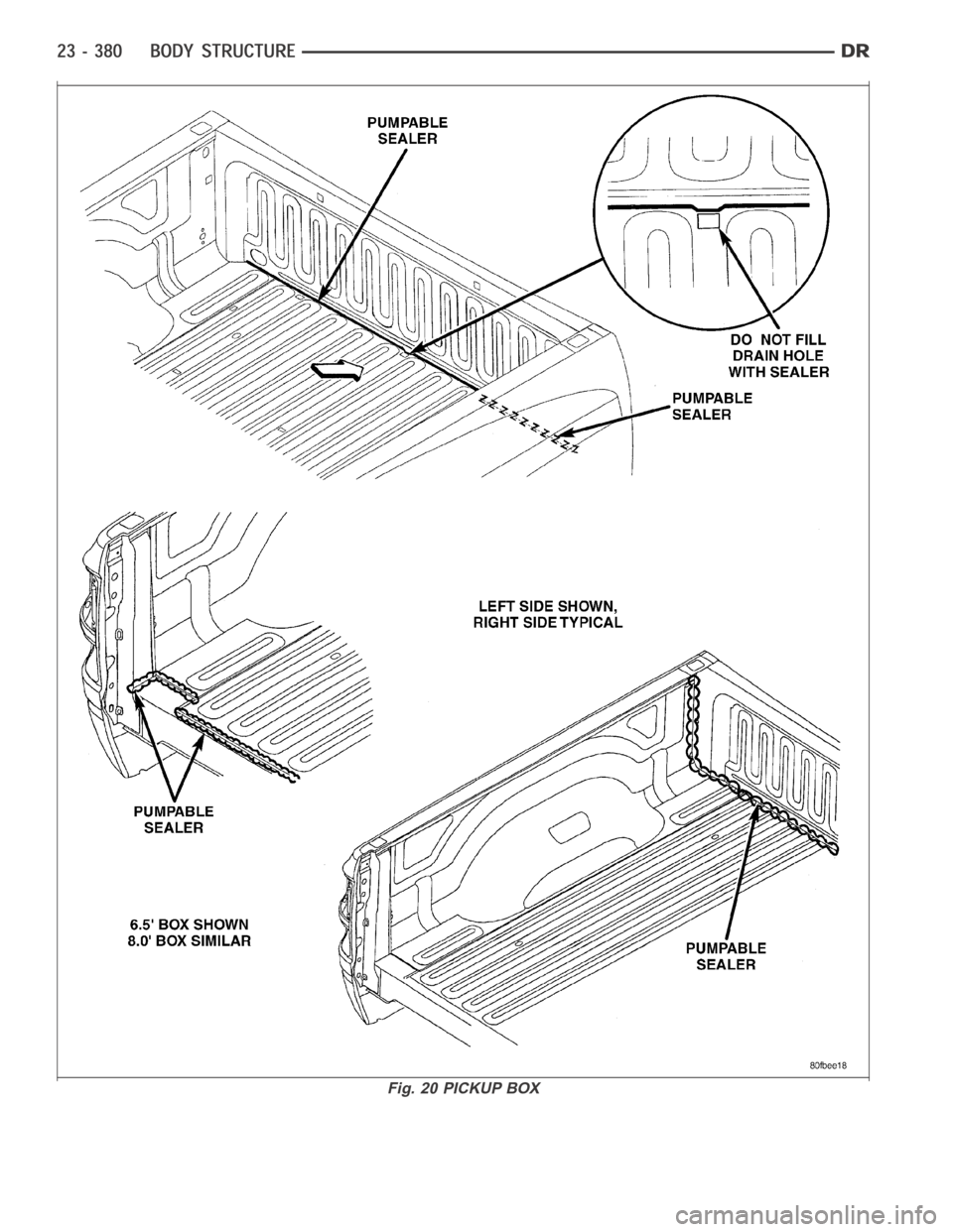 DODGE RAM SRT-10 2006  Service Repair Manual Fig. 20 PICKUP BOX 
