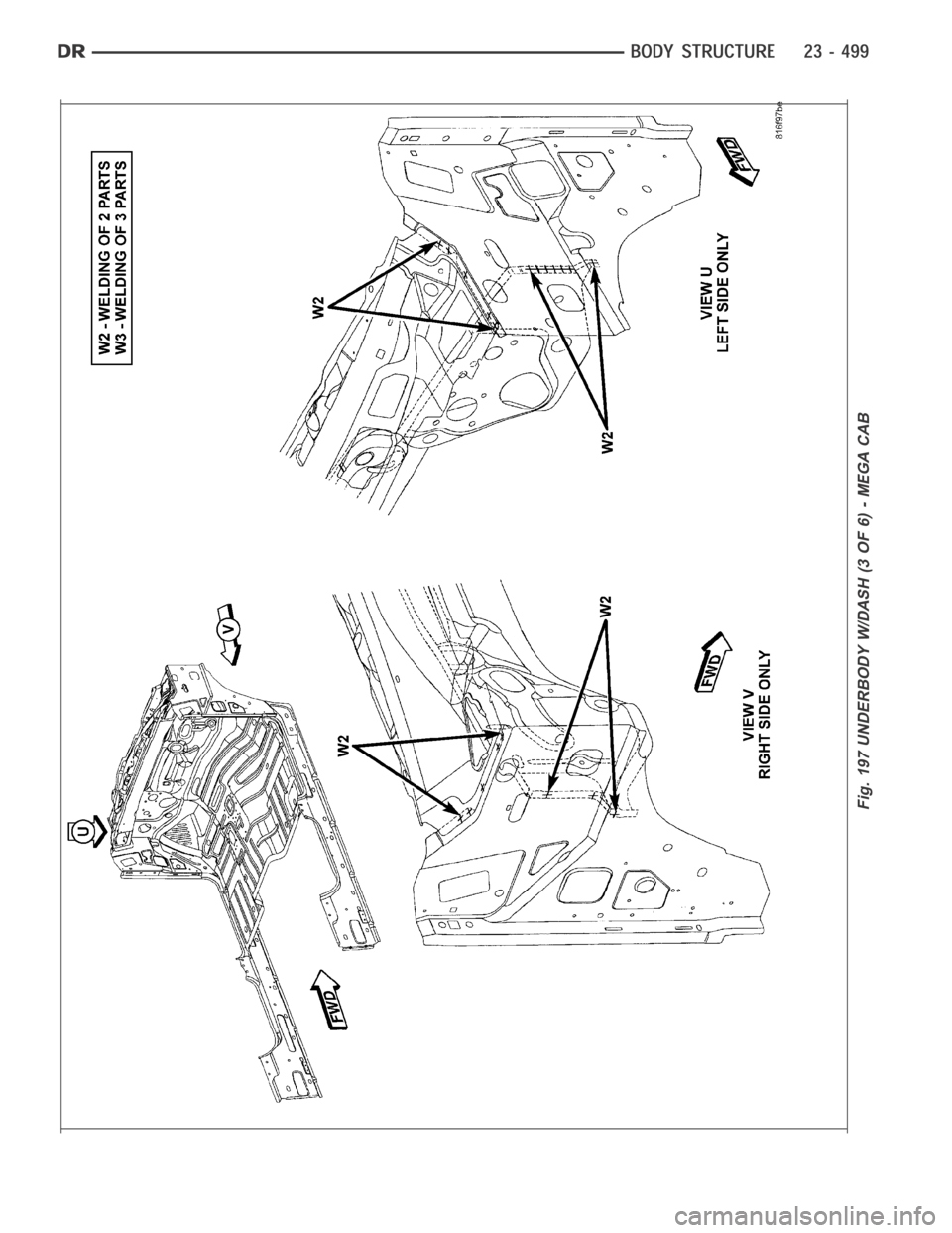 DODGE RAM SRT-10 2006  Service Repair Manual Fig. 197 UNDERBODY W/DASH (3 OF 6) - MEGA CAB 