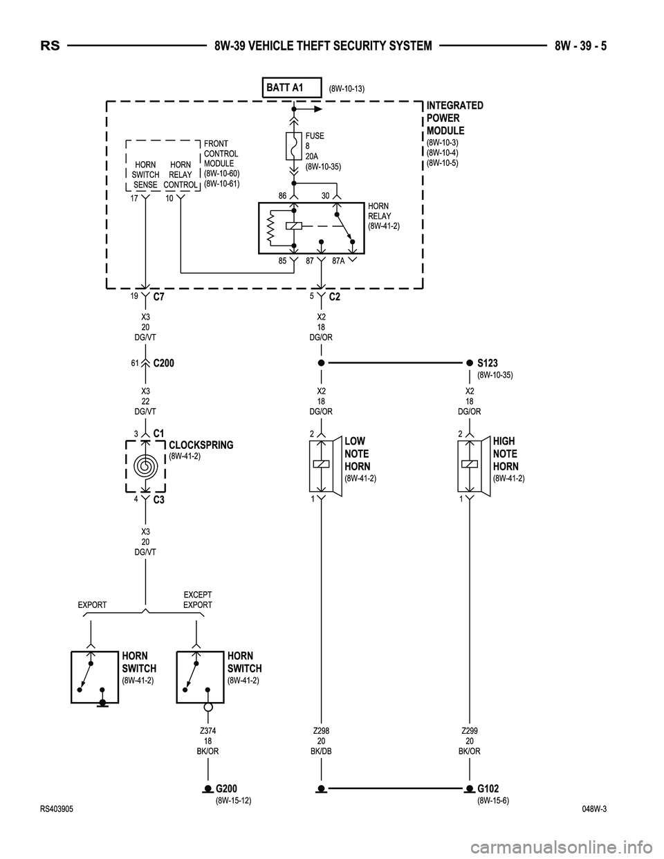 DODGE TOWN AND COUNTRY 2004  Service Manual 
