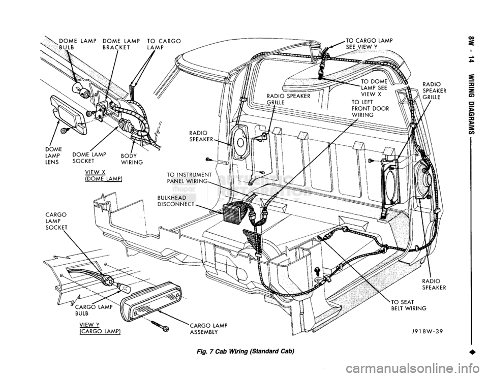 DODGE TRUCK 1993  Service Repair Manual 
Fig.
 7 Cab Wiring (Standard Cab)   