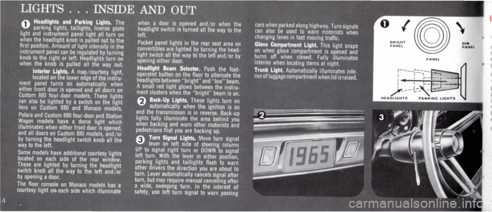 DODGE MONACO 1965 1.G Owners Manual 