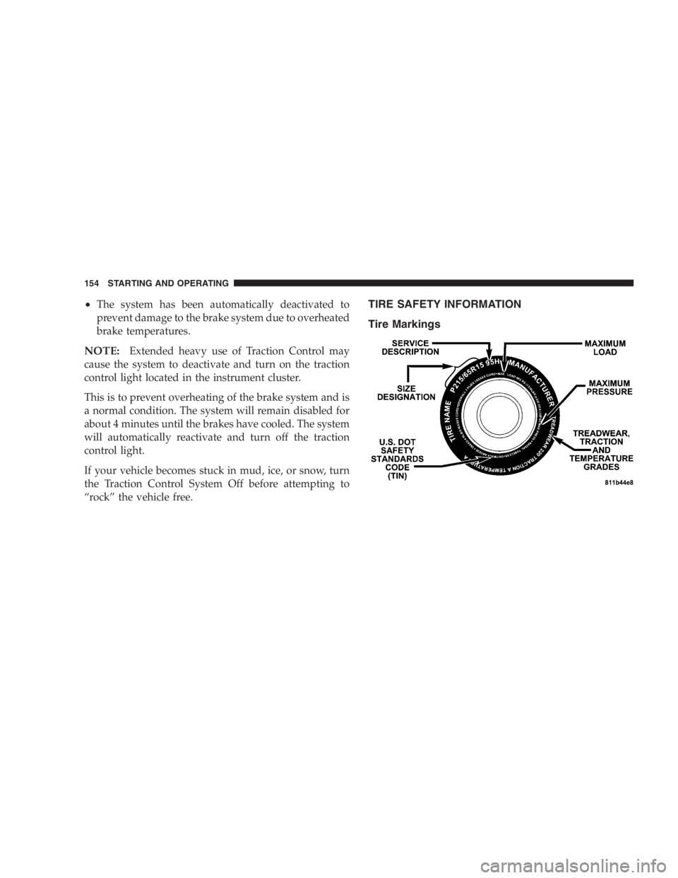 DODGE STRATUS SEDAN 2005  Owners Manual •The system has been automatically deactivated to
prevent damage to the brake system due to overheated
brake temperatures.
NOTE:Extended heavy use of Traction Control may
cause the system to deactiv