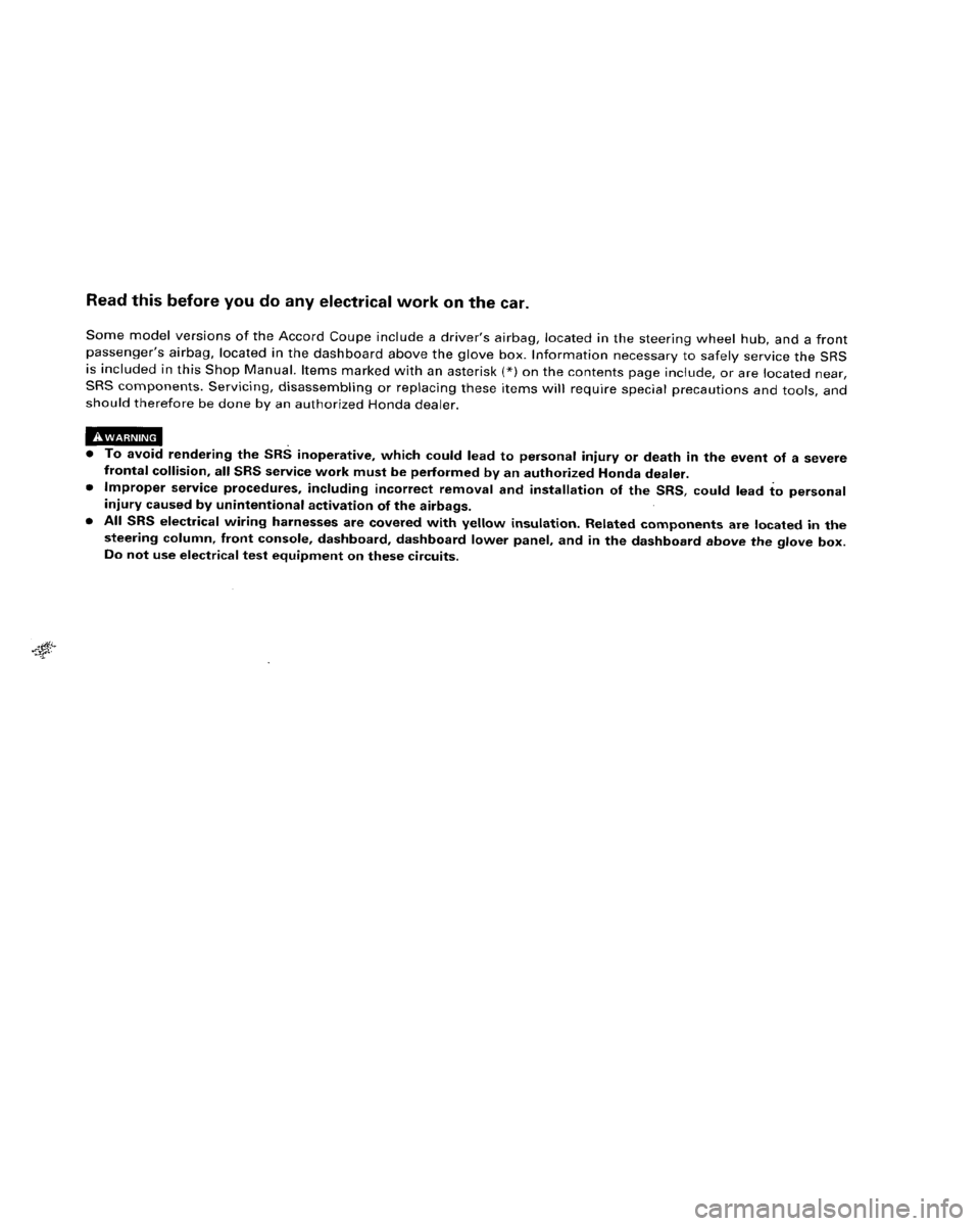 HONDA ACCORD 1995  Service Repair Manual 