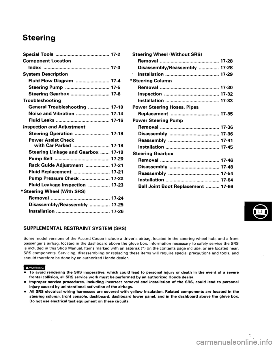 HONDA ACCORD 1995  Service Repair Manual 