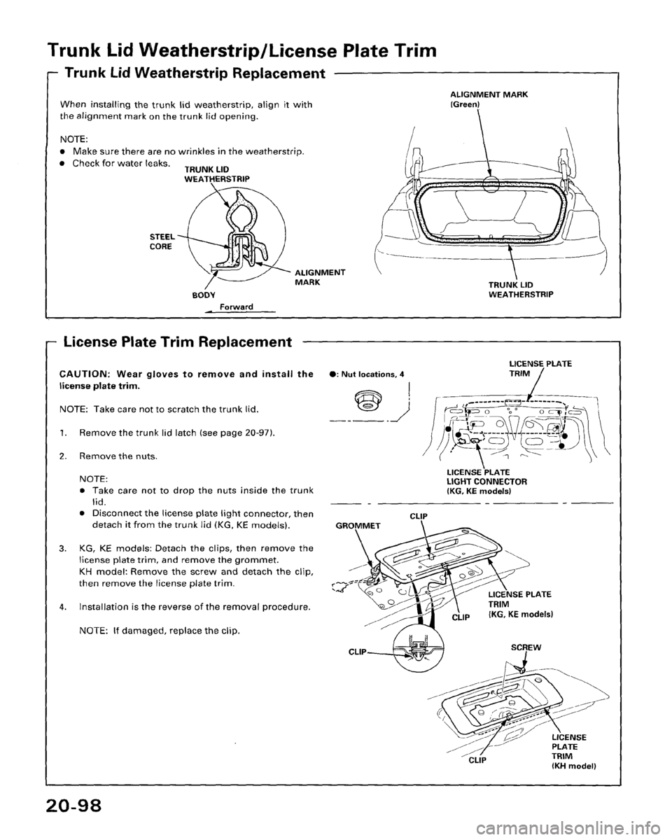 HONDA ACCORD 1995  Service Repair Manual 