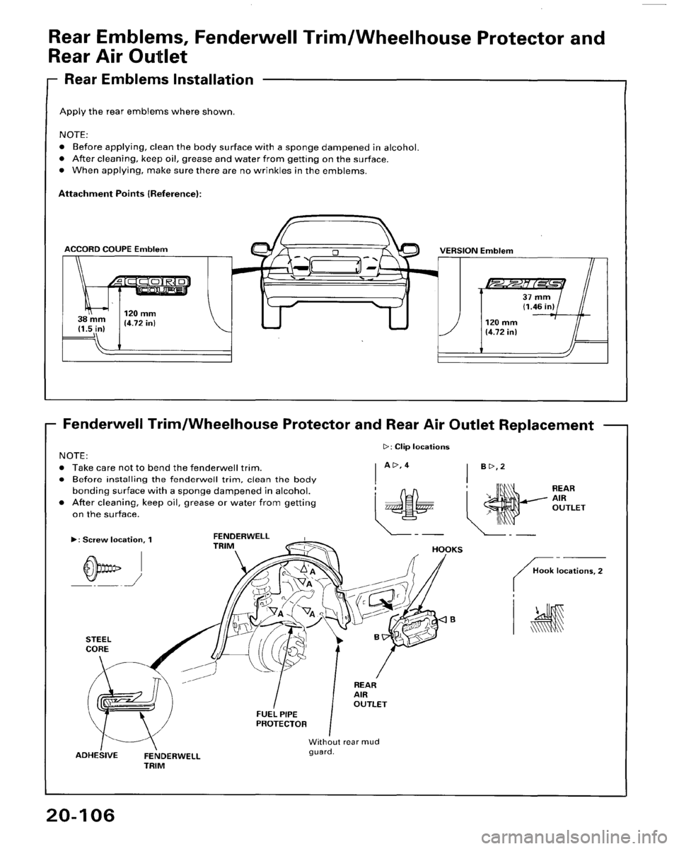 HONDA ACCORD 1995  Service Repair Manual 