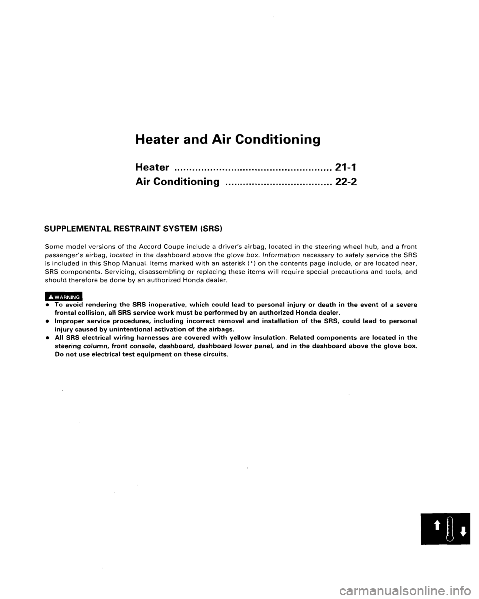 HONDA ACCORD 1995  Service Repair Manual 